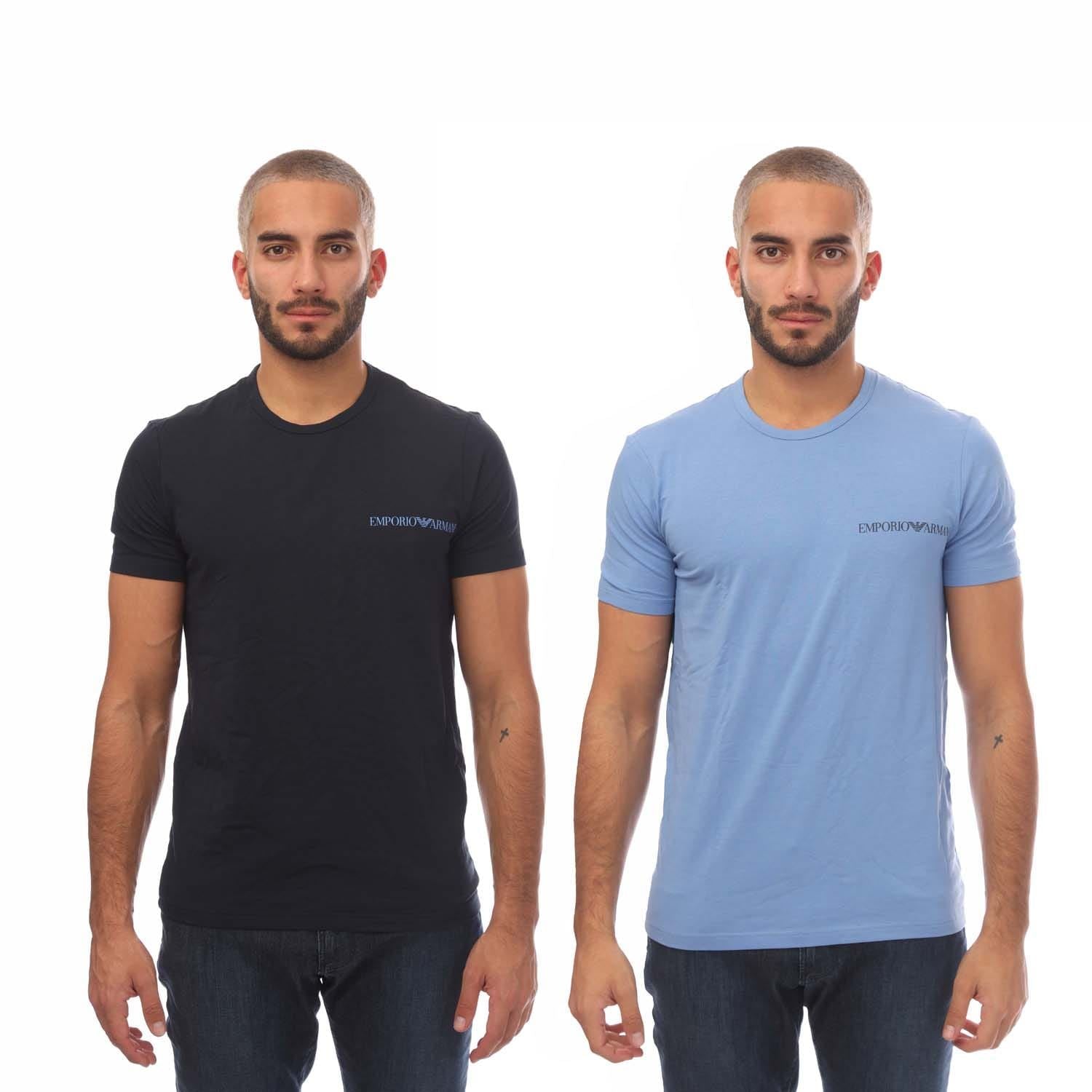 Emporio Armani Mens 2 Pack Crew Neck T-Shirts