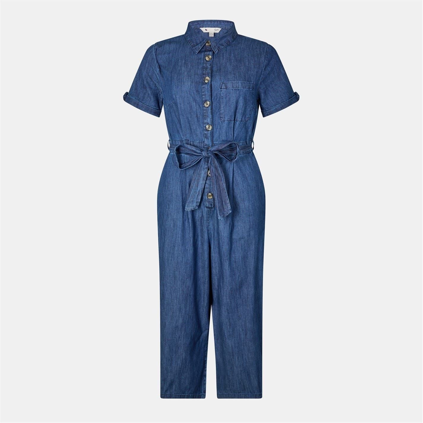 Yumi Button Jumpsuit In Blue