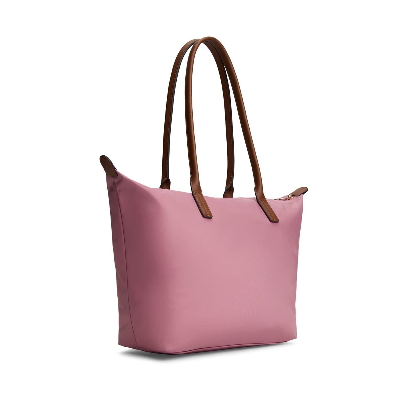 Tommy Hilfiger Popette Vertical Stripe Tote with Metal Branding