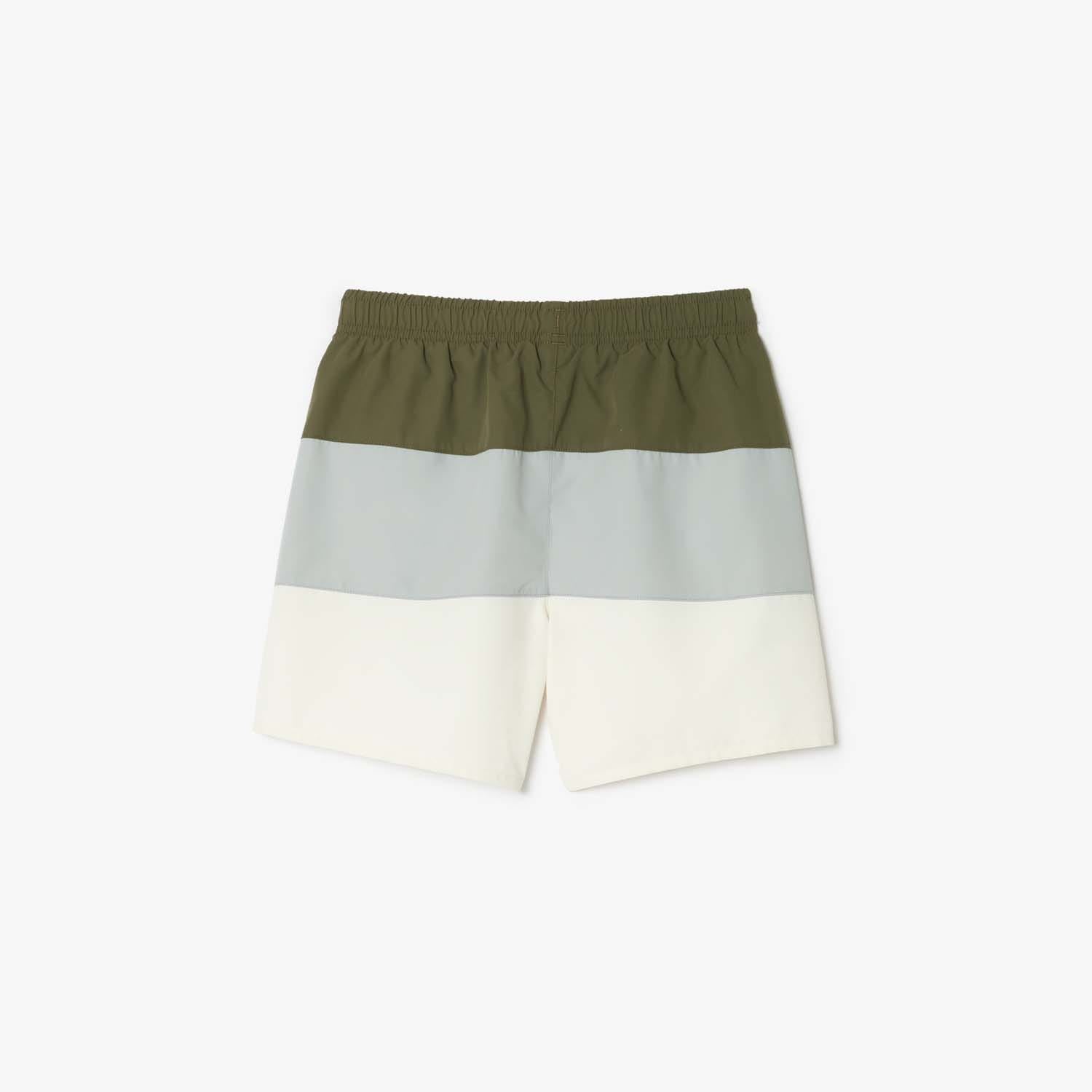 Lacoste Juniors Colour Block Taffeta Swim Trunks