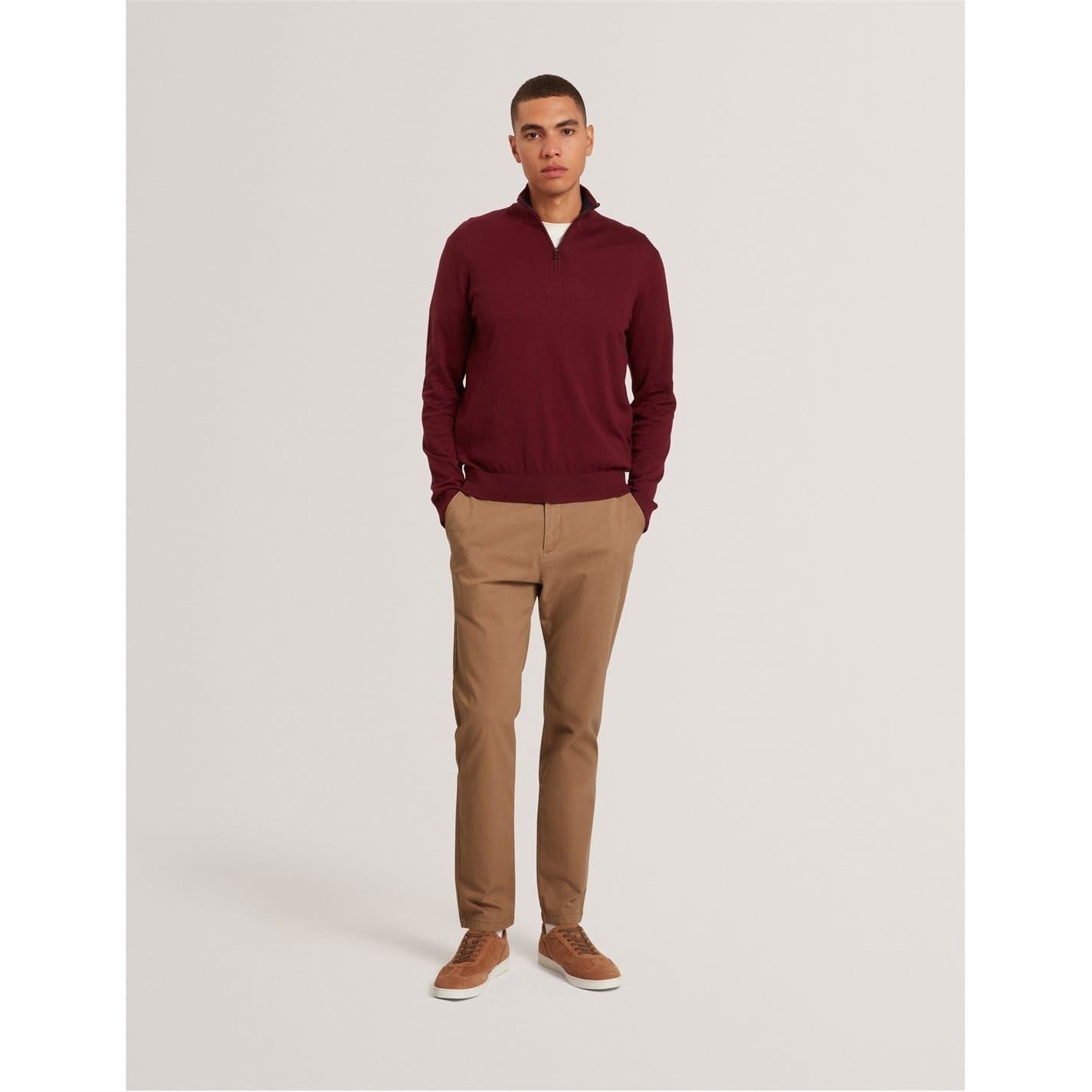 Ted Baker Solid Patterned Slim Chinos