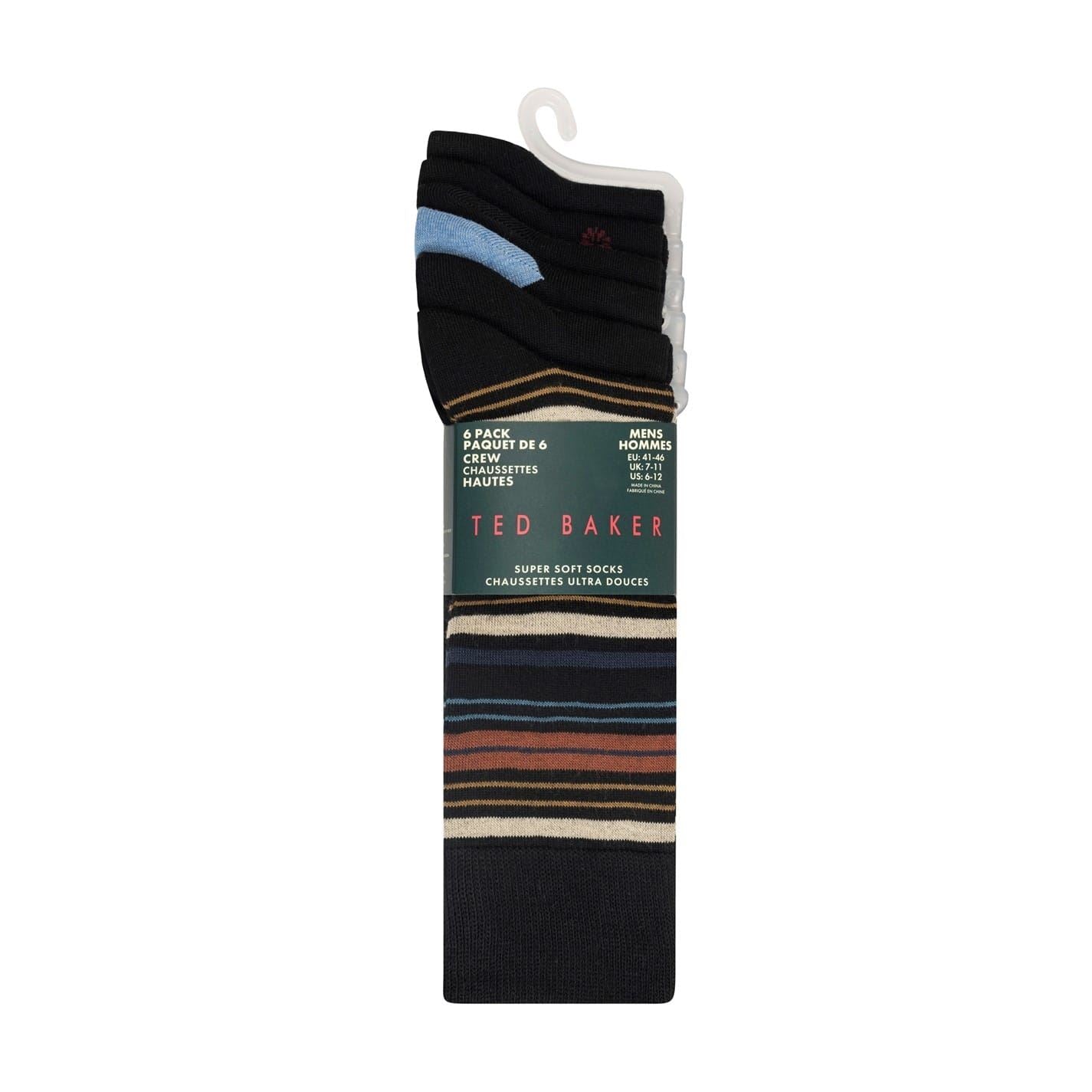 Ted Baker 6 Pack Formal Crew Long Socks