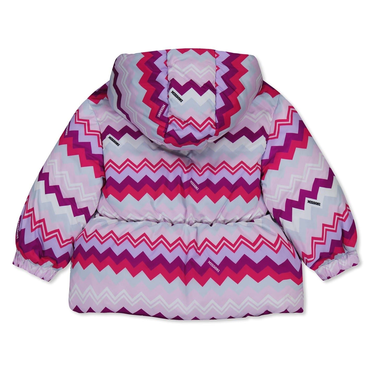 Missoni Zigzag Hooded Lettering Puffer Jacket