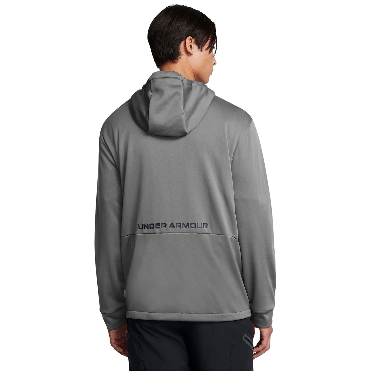 Under Armour Solid Patterned Hooded Neck Ribbed Cuff Fleece Jacket