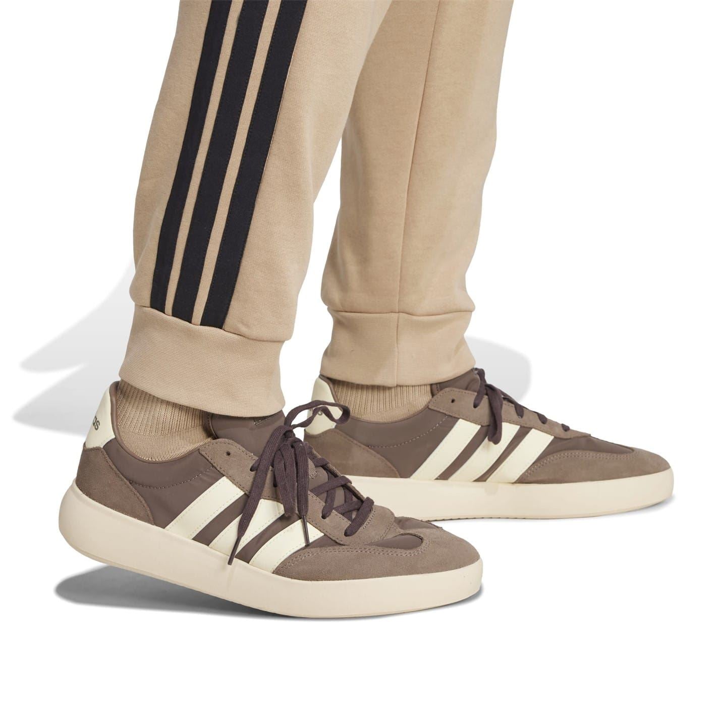 adidas Fleece Tapered Cuff 3 Stripes Joggers