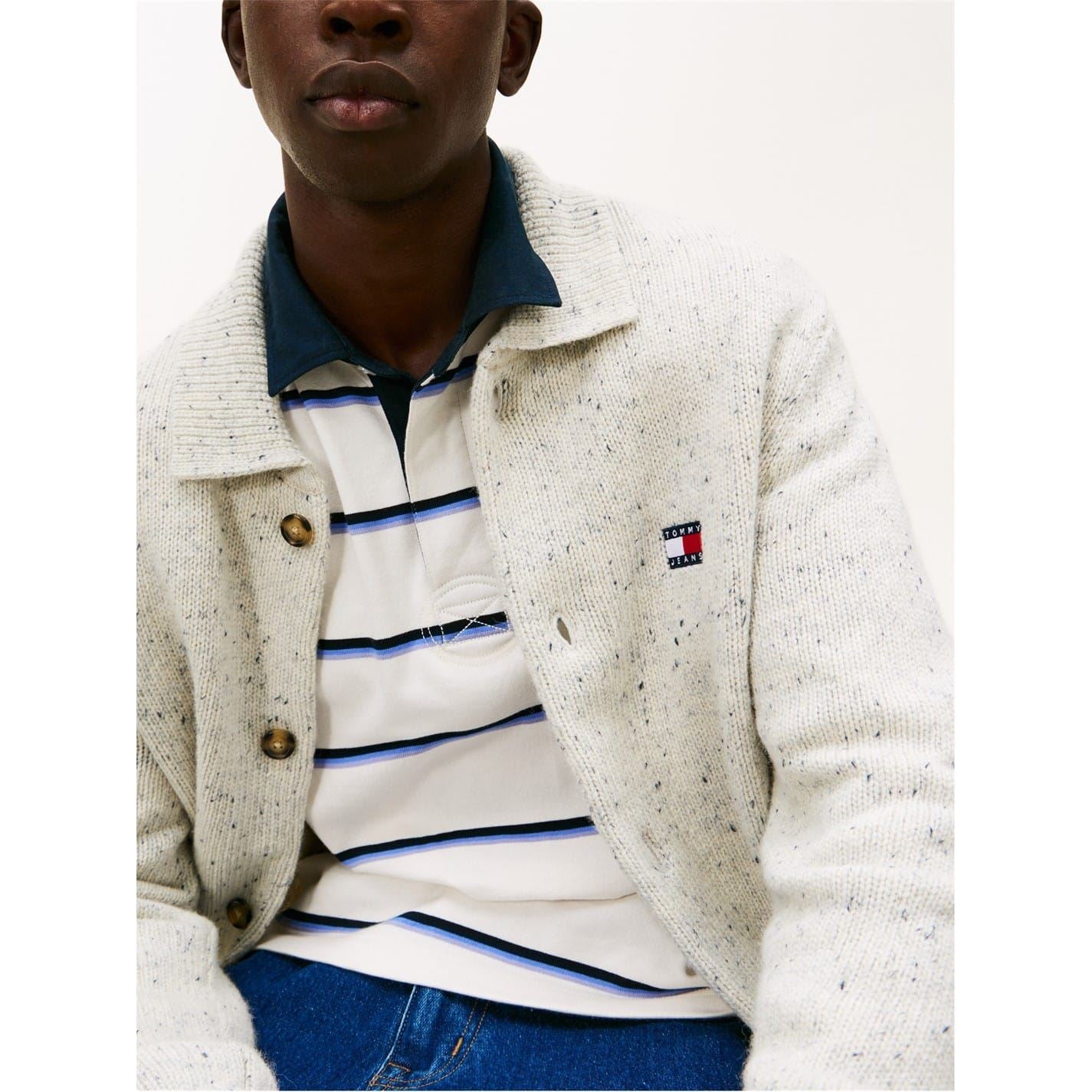 Tommy Jeans Badge Collared Neck Long Sleeve Sweater