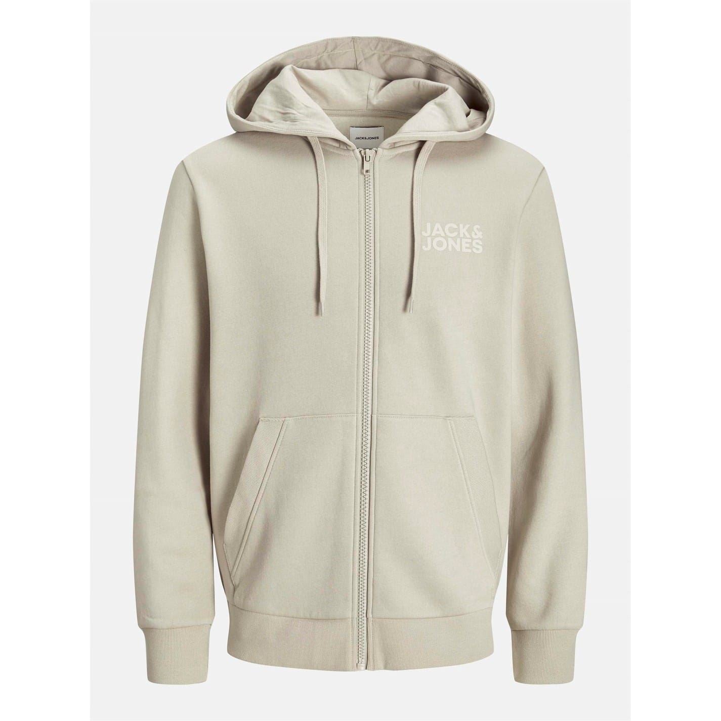 Jack and Jones Mens Logo Sweat Zip Hood