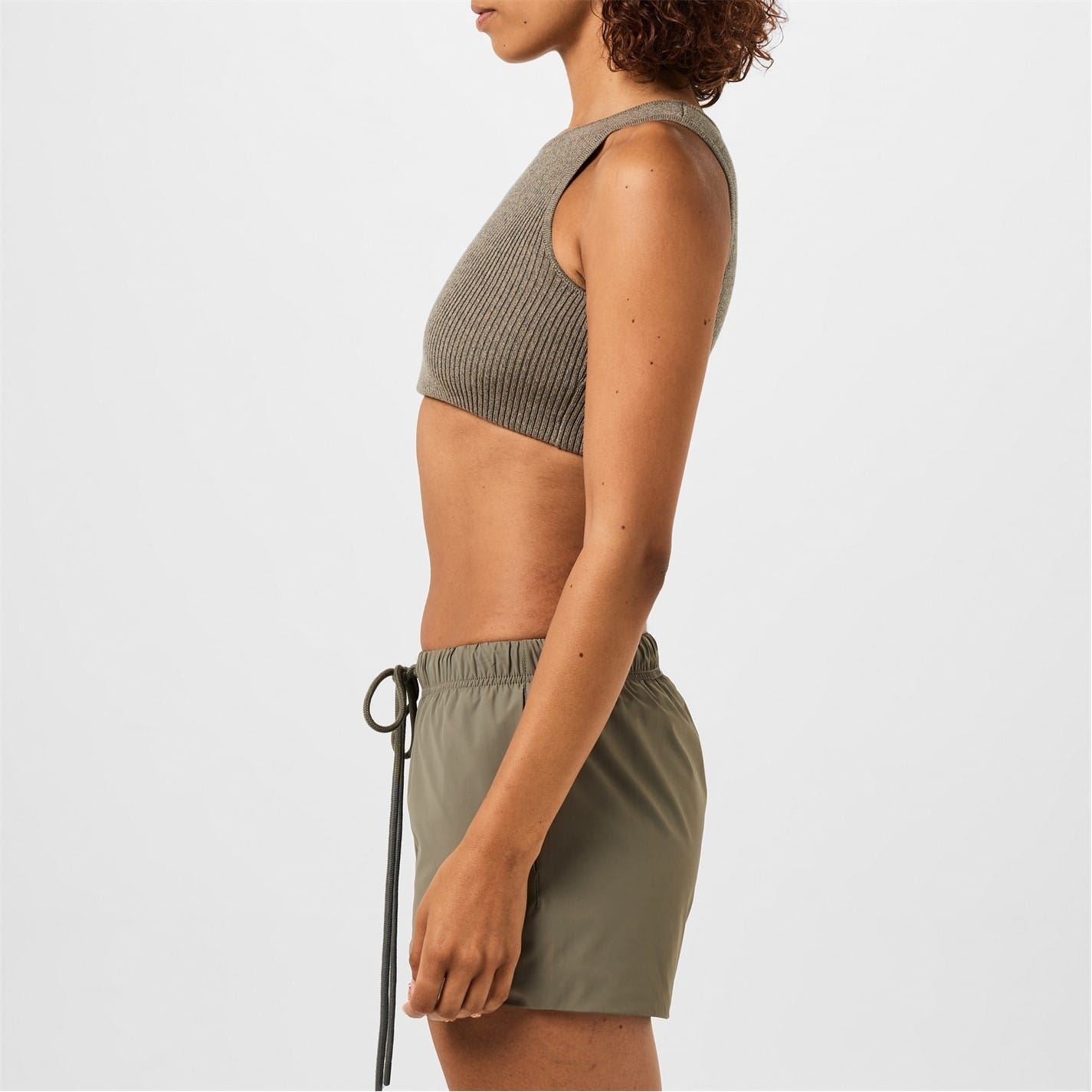 Fear Of God Essentials Logo Patch Ribbed Crop Top