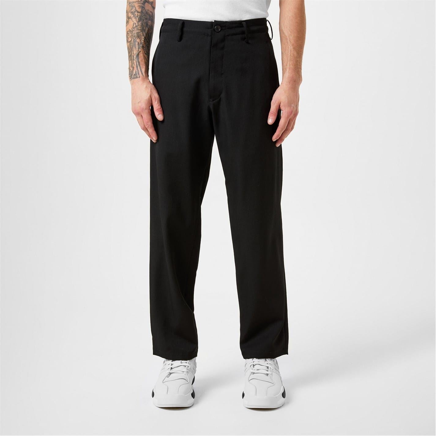 Yohji Yamamoto Solid Patterned Slim Cut Trousers