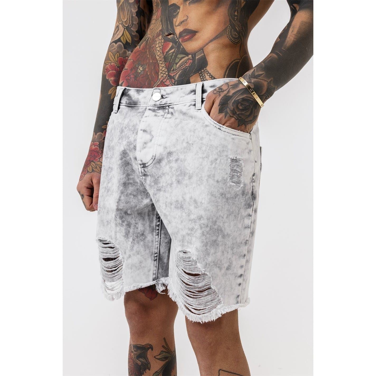 Good For Nothing Denim Shorts Acid Grey