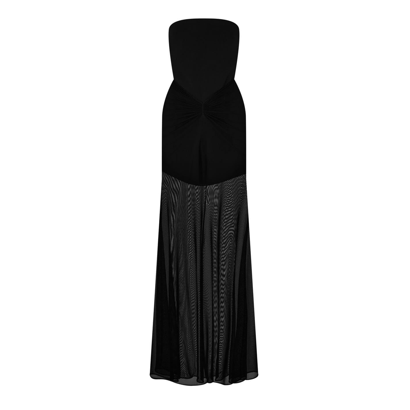 David Koma Ruched Strapless Maxi Dress
