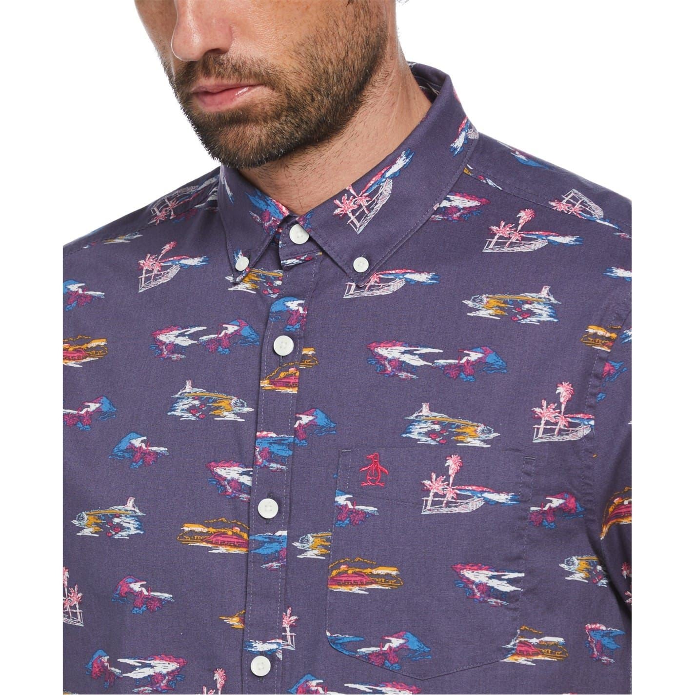 Original Penguin Regular Fit All Over Print Shirt