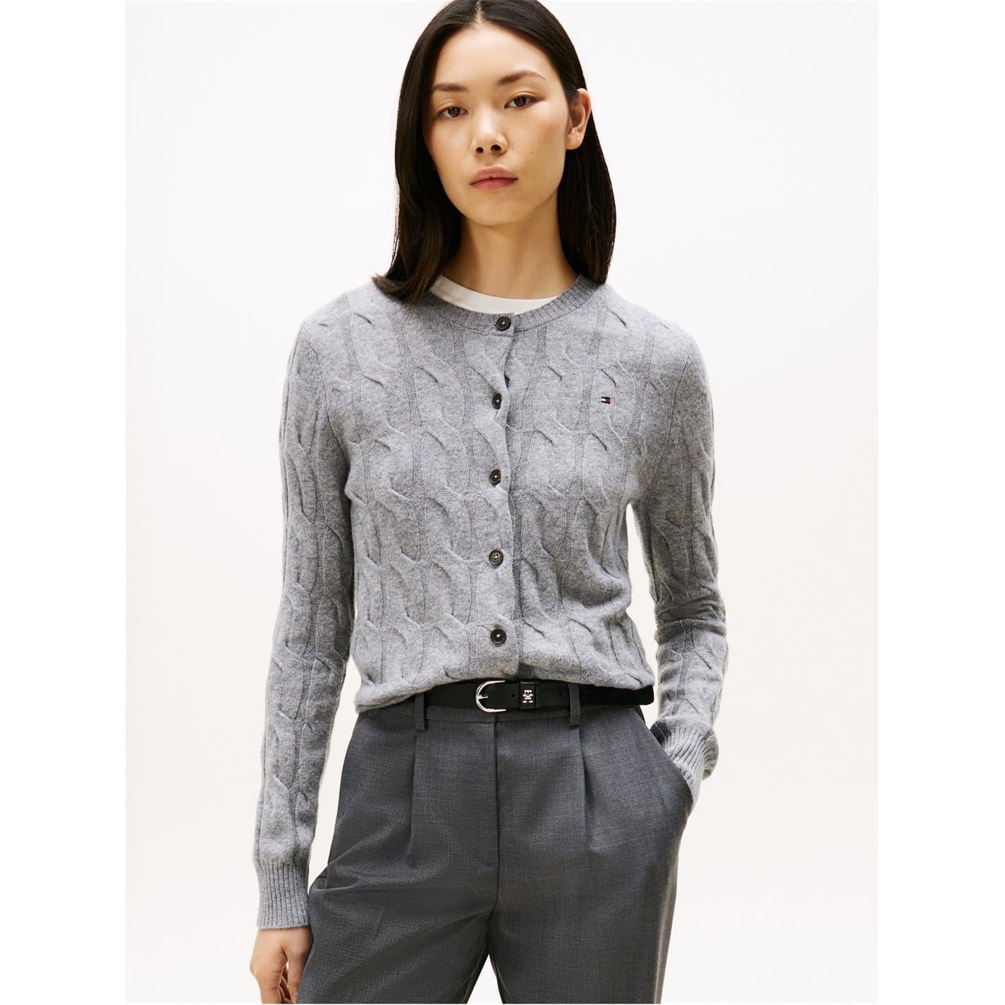 Tommy Hilfiger Crew Neck Ribbed Collar Long Sleeve Sweater