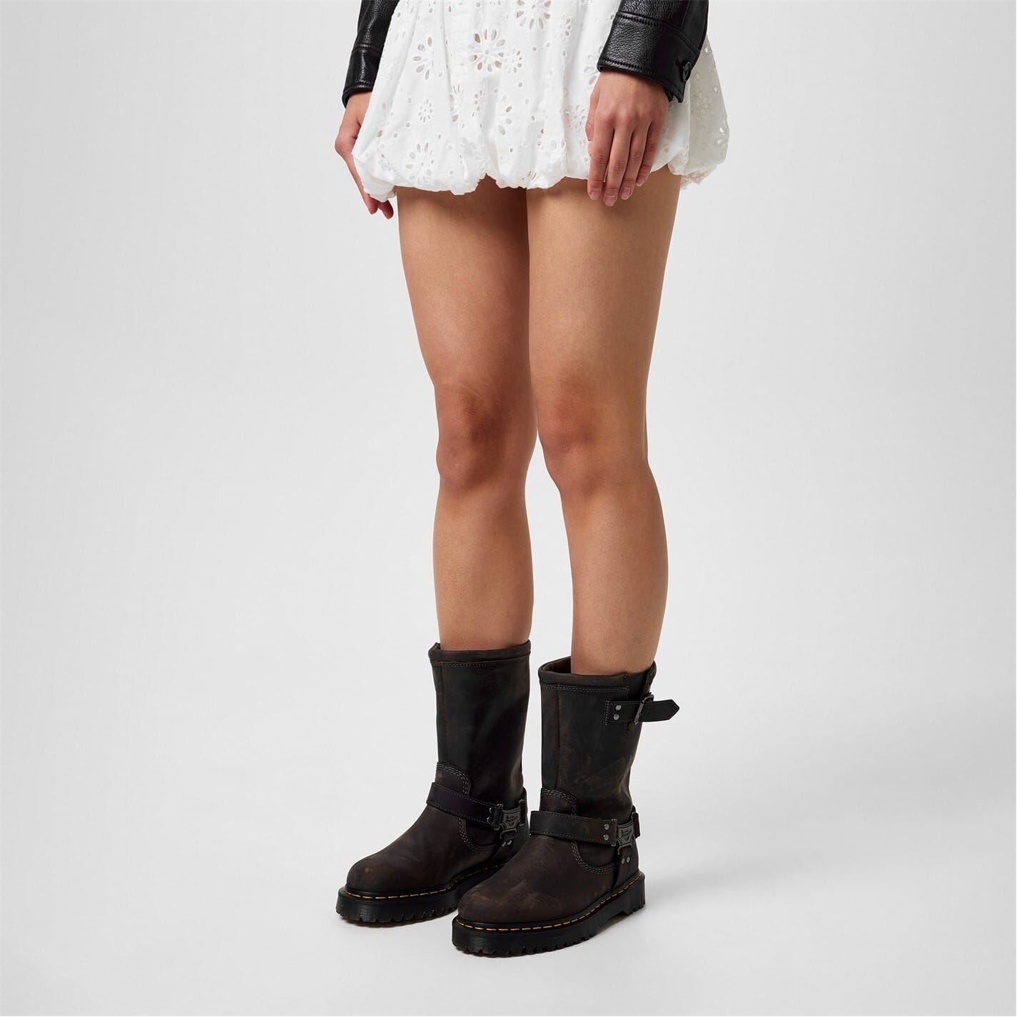 Dr Martens Anistone Tall Leather Biker Boots