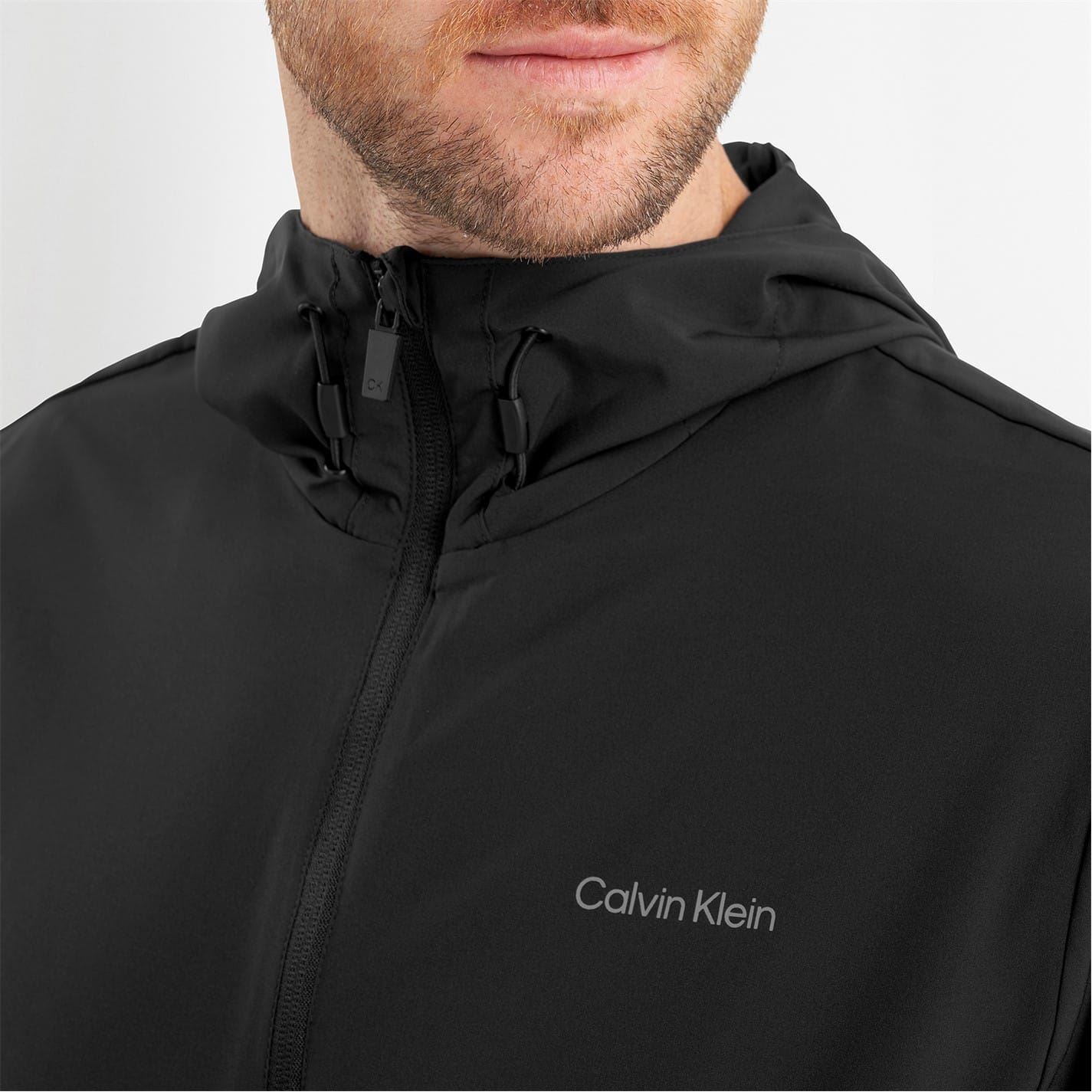 Calvin Klein Golf Solid Patterned Hooded Windbreaker Jacket