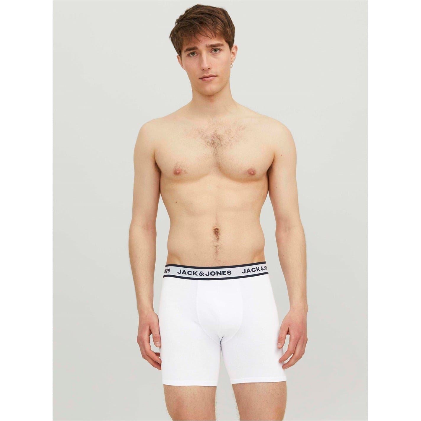 Jack and Jones Mens Pack Solid Boxer Briefs Plus Size