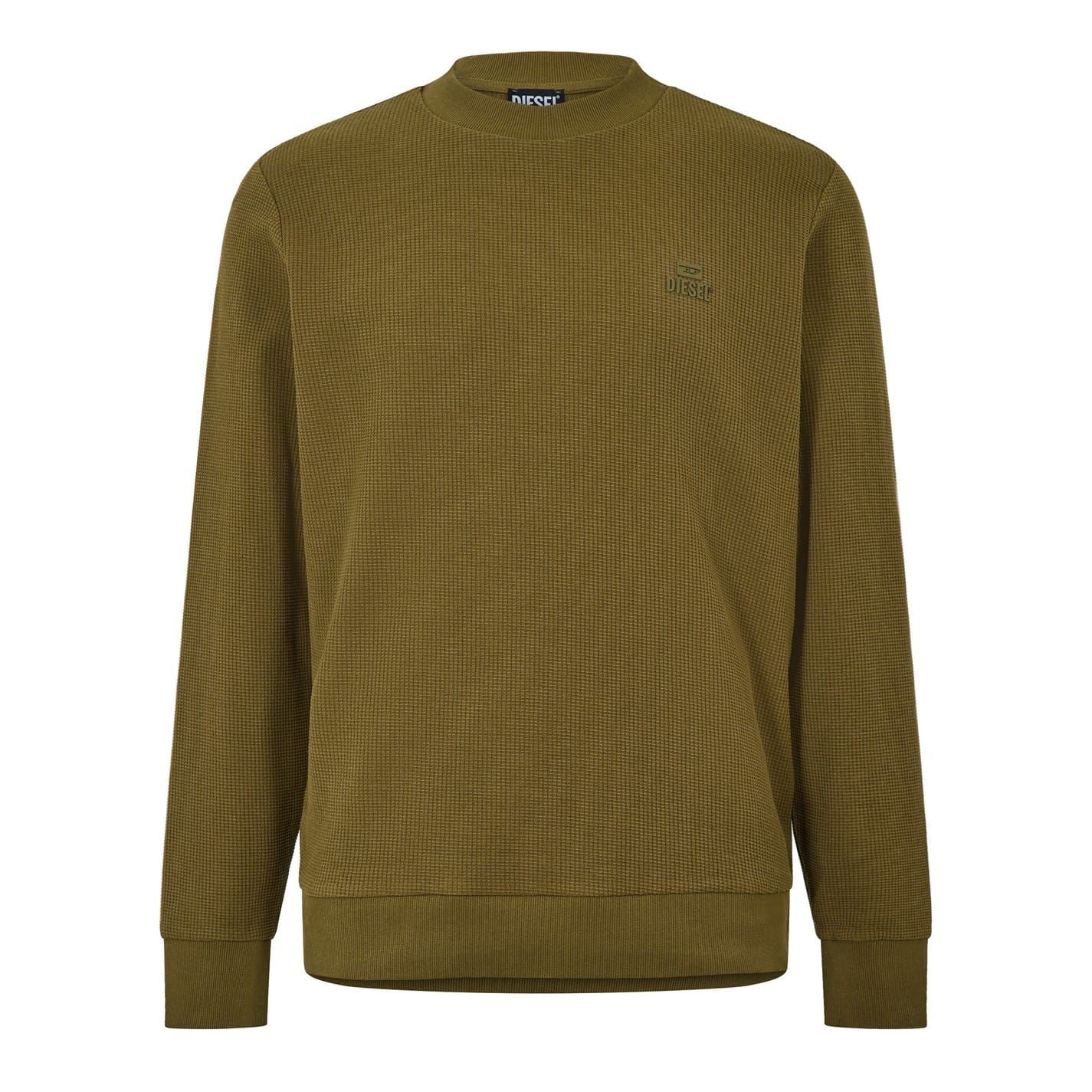 Diesel Crew Neck Ribbed Collar Long Sleeve Sweatshirt