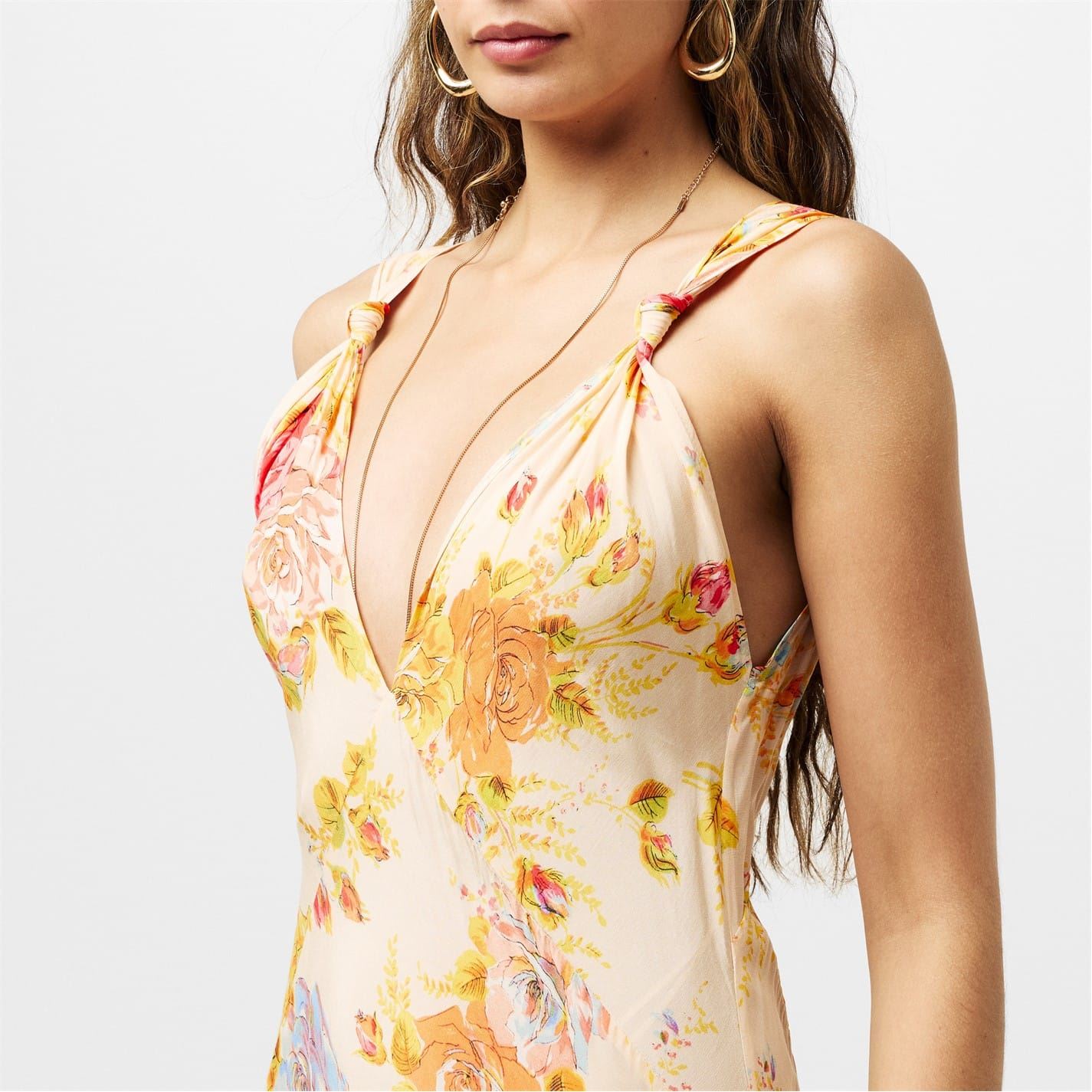 Never Fully Dressed Sofia V-Neck Maxi Slip Dress