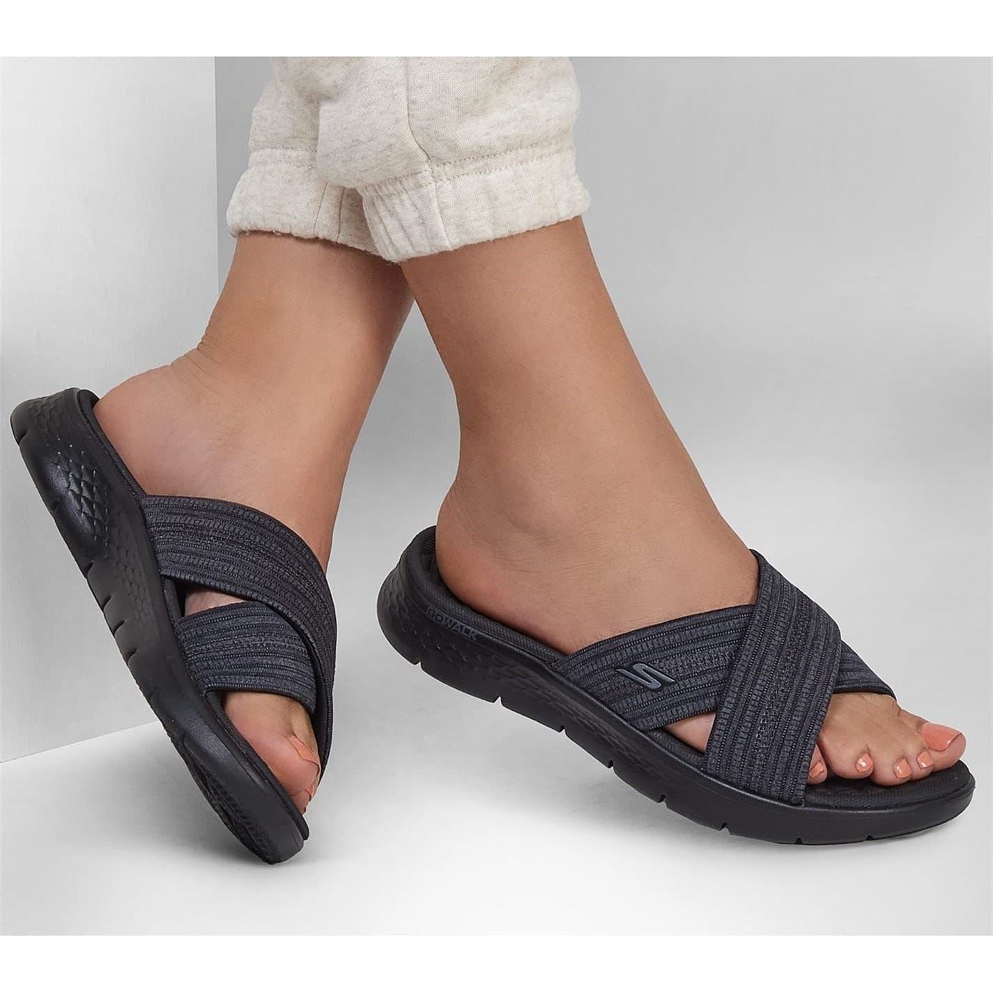 Skechers Memory Foam Strap Ribbed Flip Flops