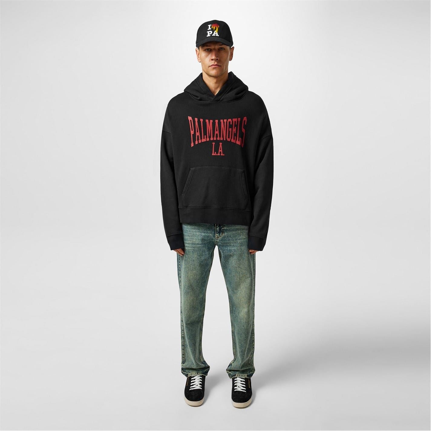 Palm Angels College Hooded Relaxed Fit Sweatshirt