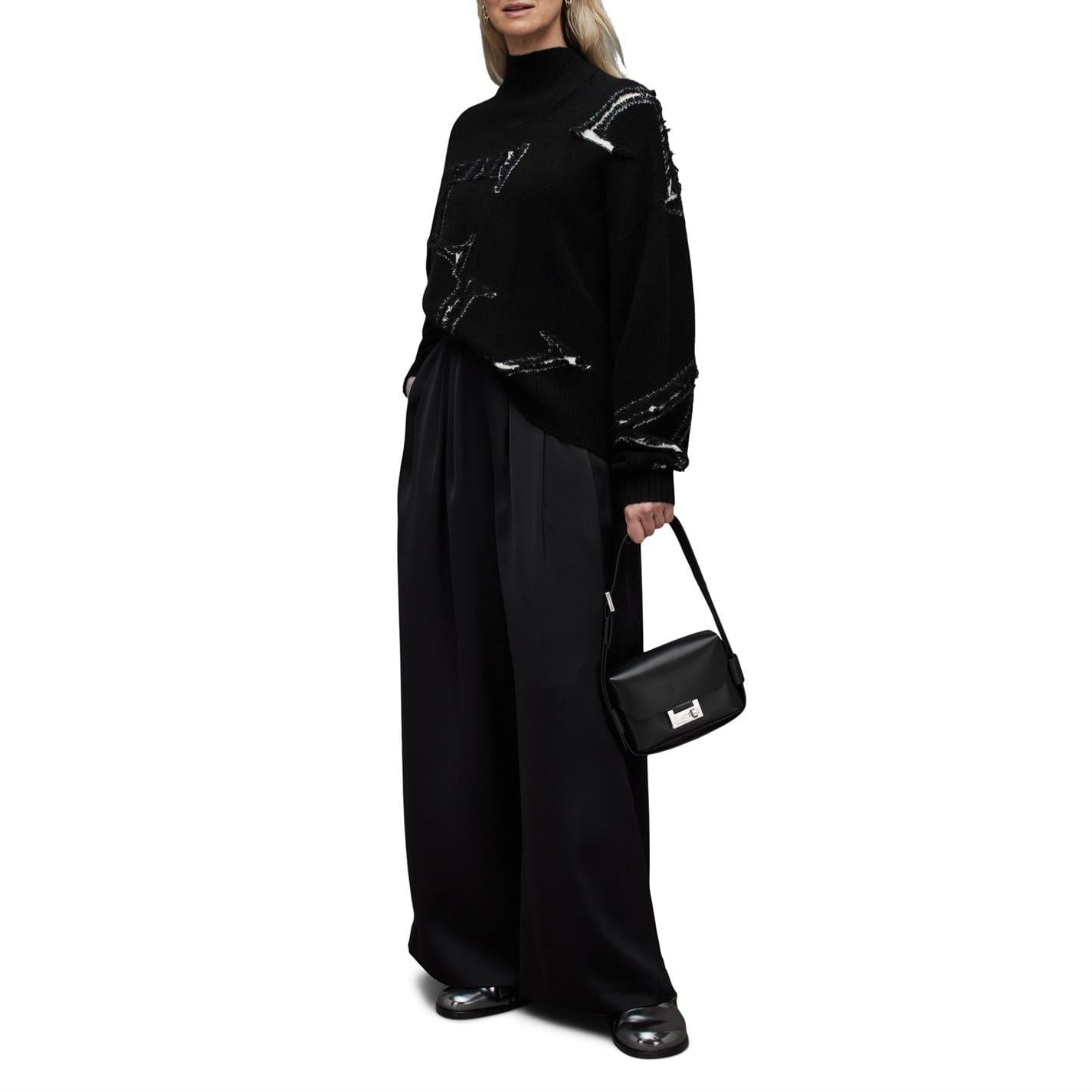 AllSaints Mock Neck Relaxed Fit Long Sleeve Sweater