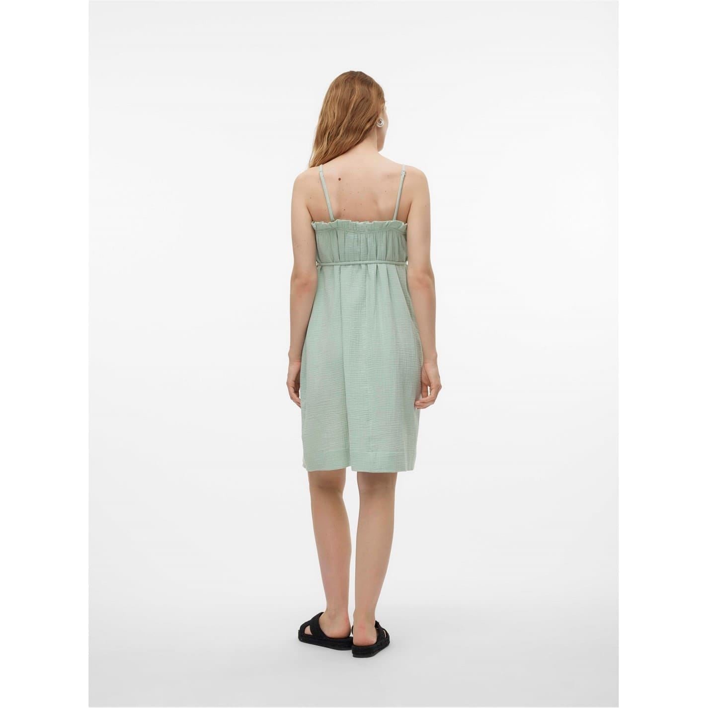 Mamalicious Vmmnatali Spaghetti Strap Sleeveless Knee Length Sun Dress