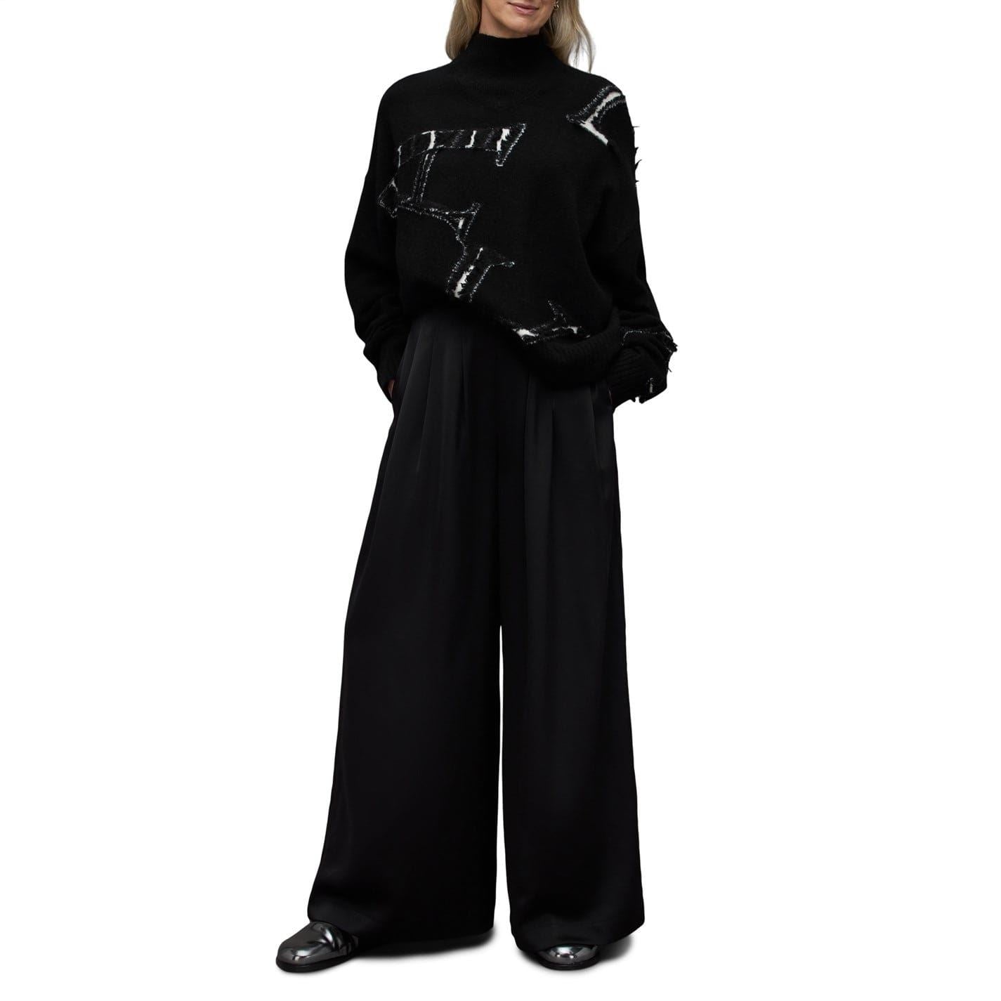 AllSaints Mock Neck Relaxed Fit Long Sleeve Sweater