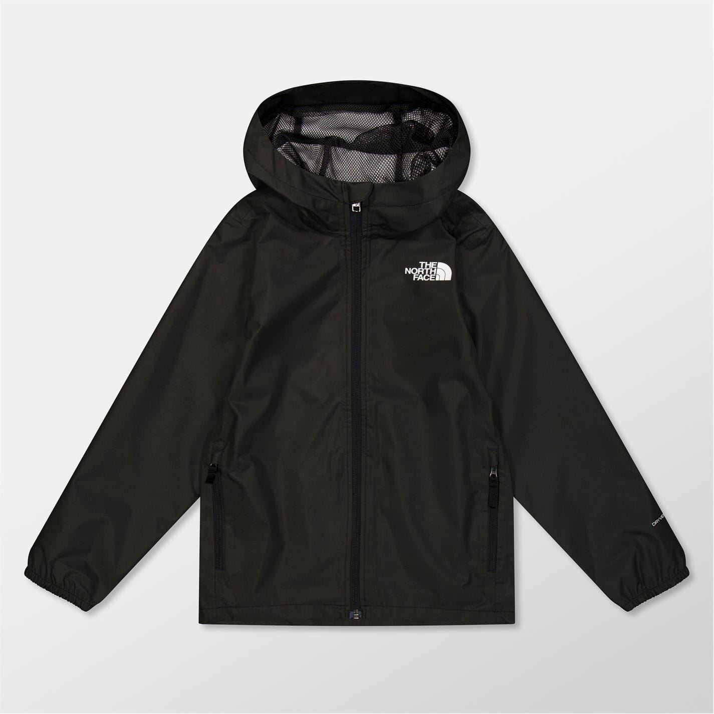 North Face Hooded Neck Solid Patterned Zipline Rain Jacket