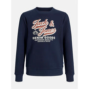 Jack and Jones Printed Logo Crew Neck Long Sleeve Sweater