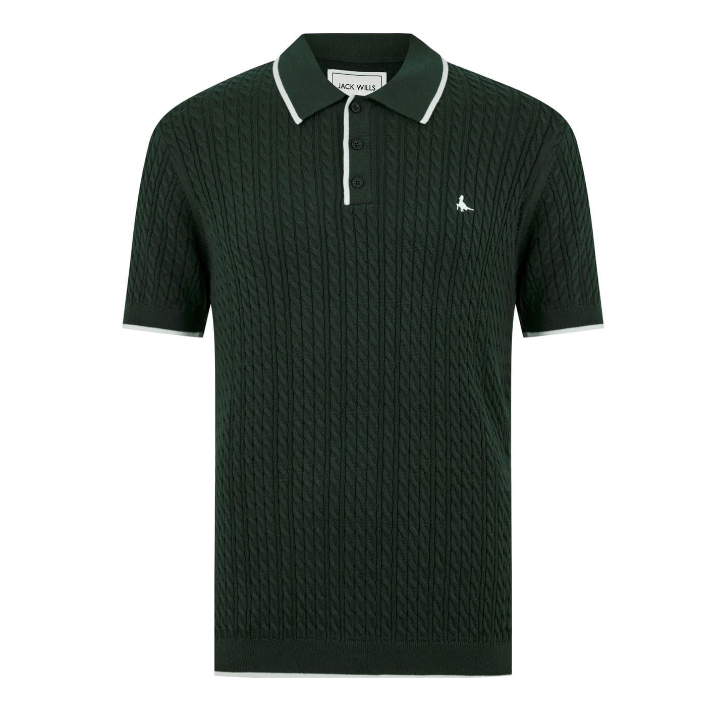 Jack Wills Braid Knit Regular Fit Polo Shirt