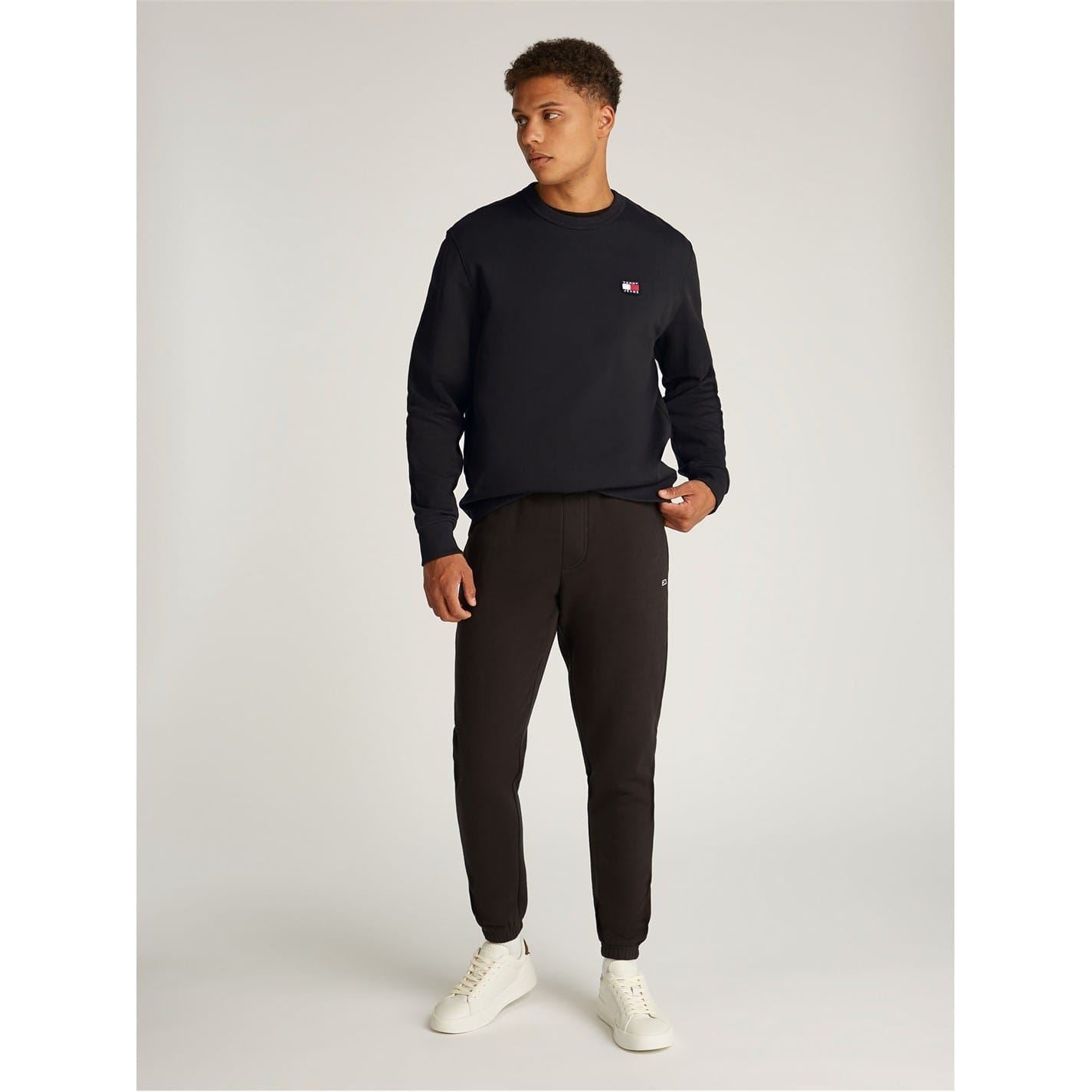 Tommy Jeans TJM Rubber Badge Regular Fit Crew Neck Long Sleeve Sweatshirt