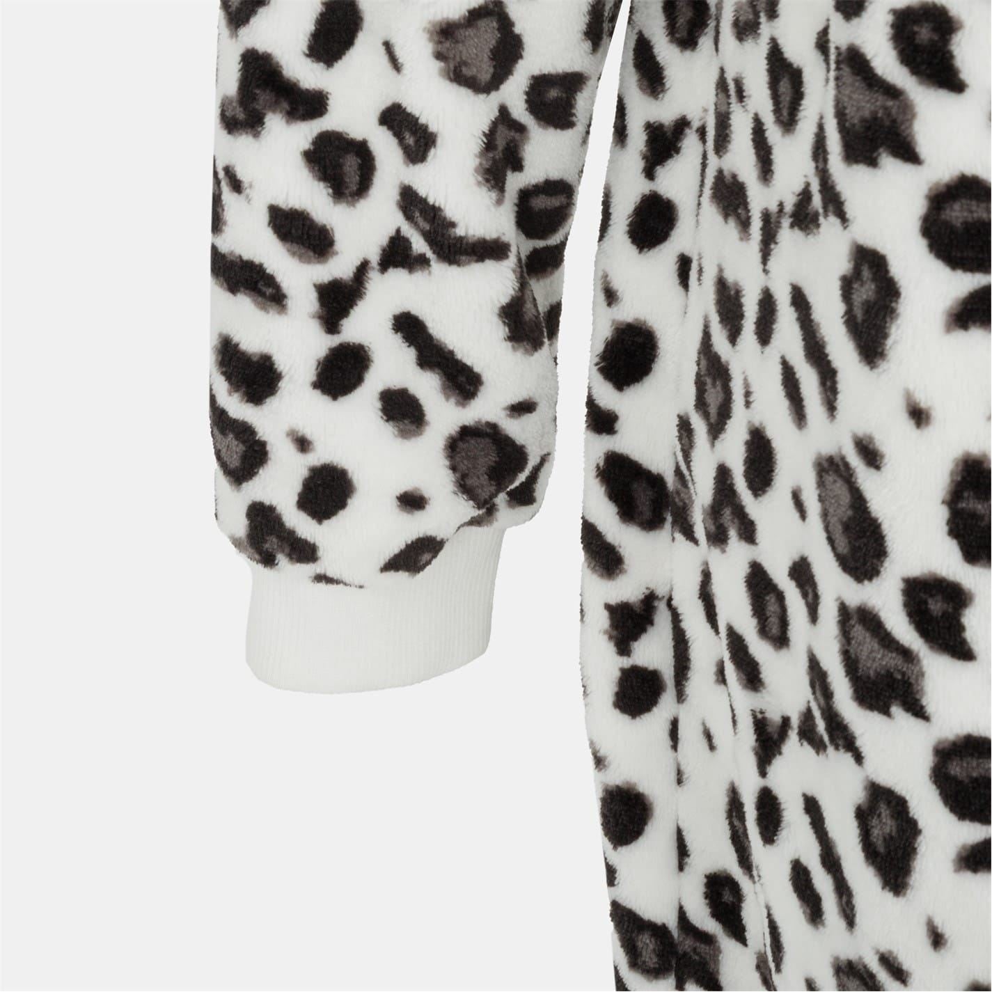 Linea Womens Leopard Print Fleece Onesie