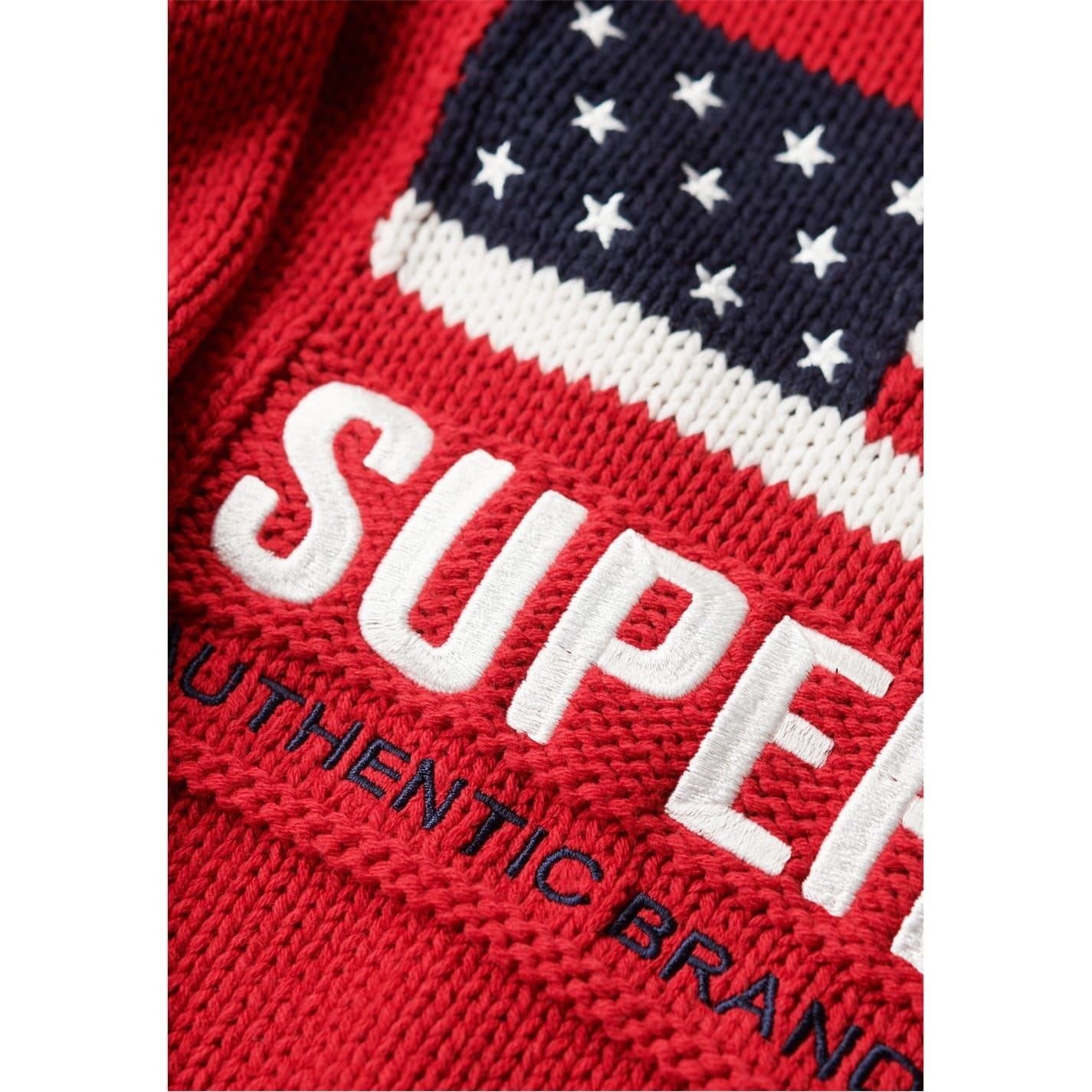 Superdry USA Flag Turtleneck Relaxed Sweater
