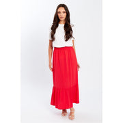Be You Tiered Midi Textured Skirt