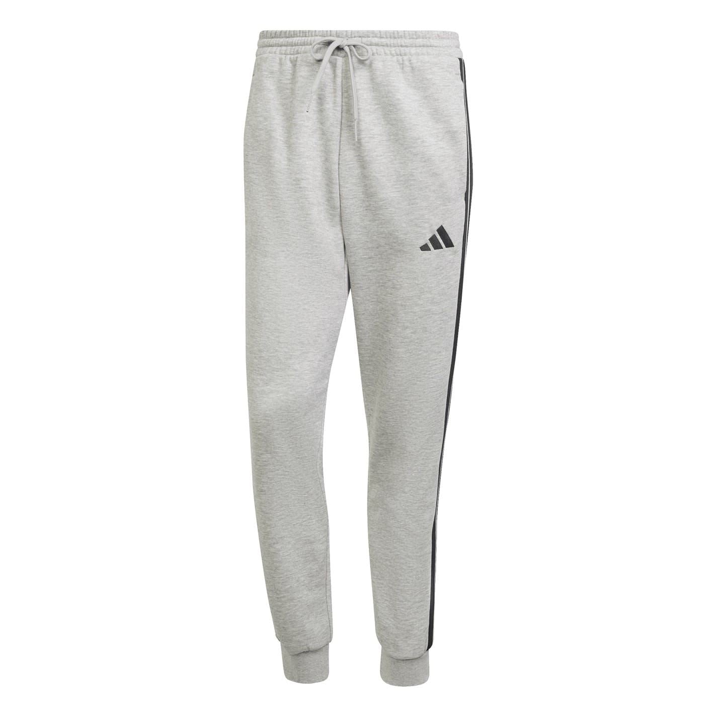 adidas Fleece Tapered Cuff 3 Stripes Joggers