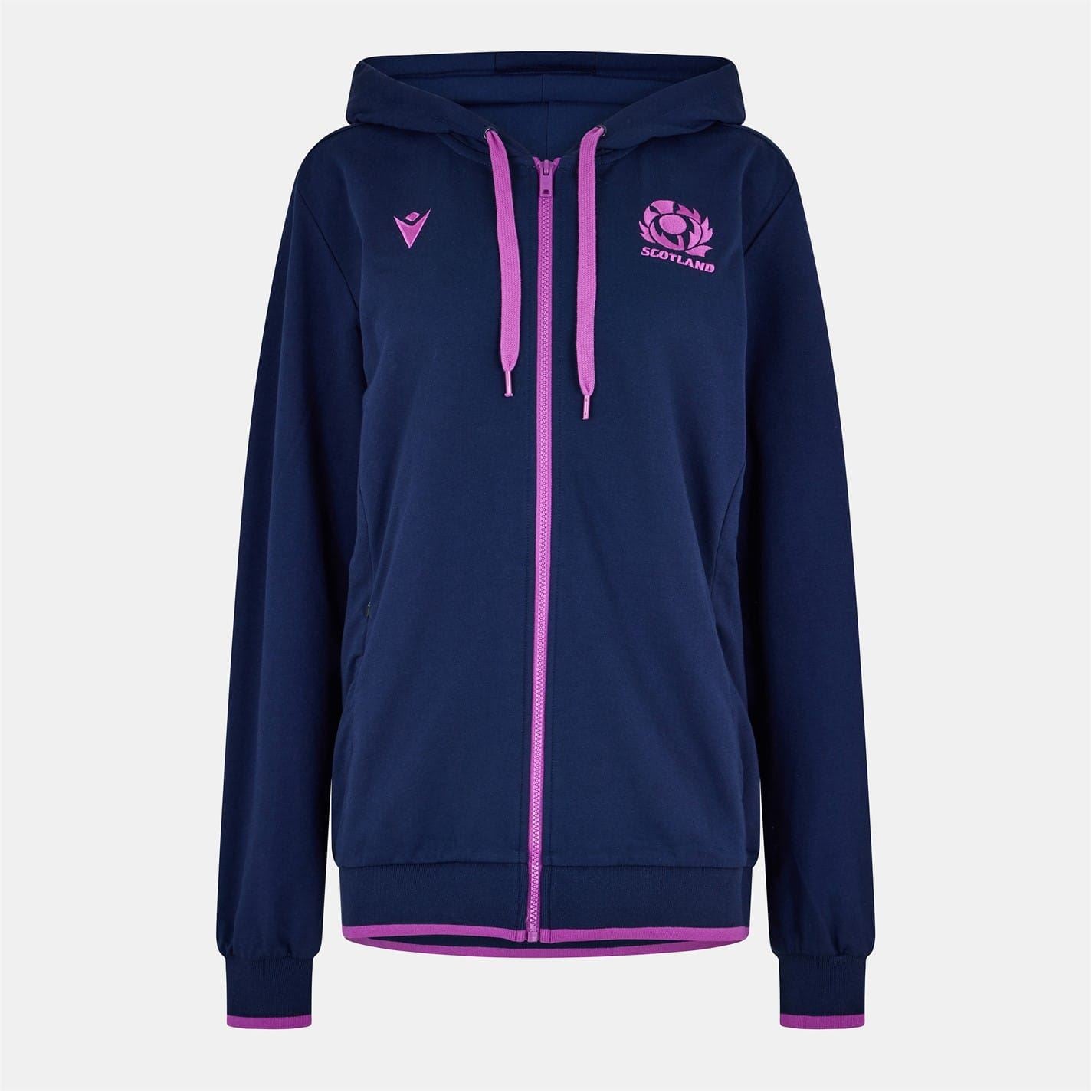 Macron Womens Scotland Rugby Union Full Zip Hoodie 2025