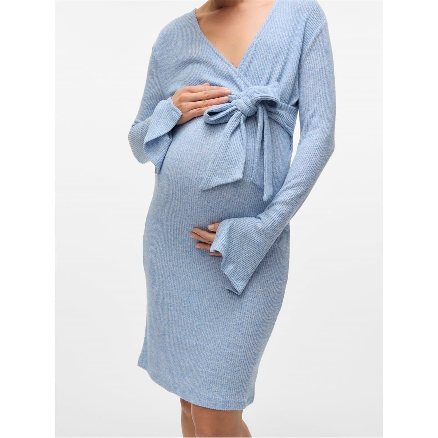 Mamalicious Mlaniset V-Neck Long Sleeve Knee Length Dress