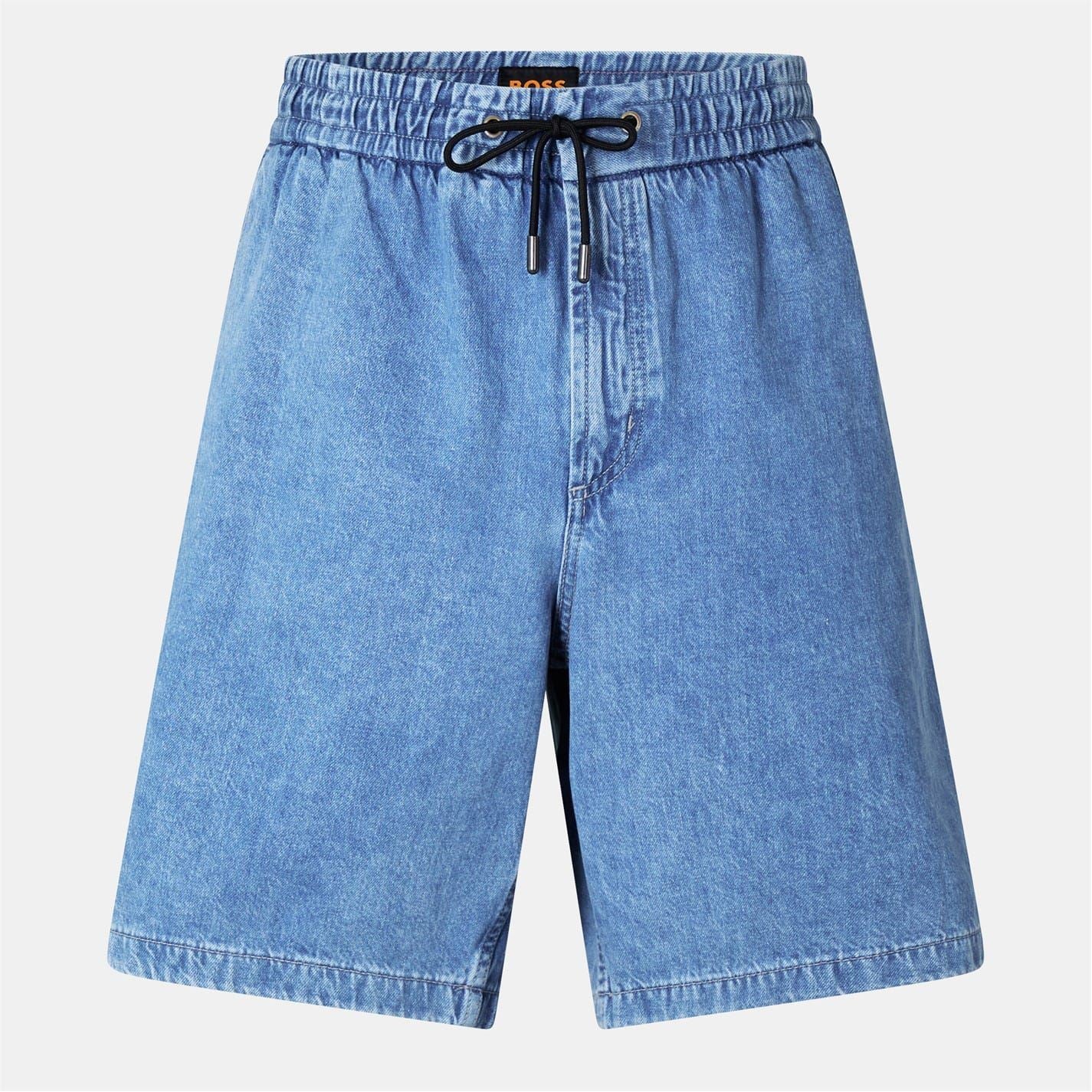 Boss Denim Bermuda Shorts with Metal Drawcord