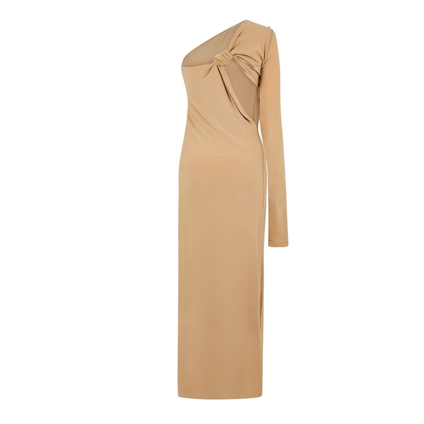 Sportmax Cartone One Shoulder Maxi Bodycon Dress