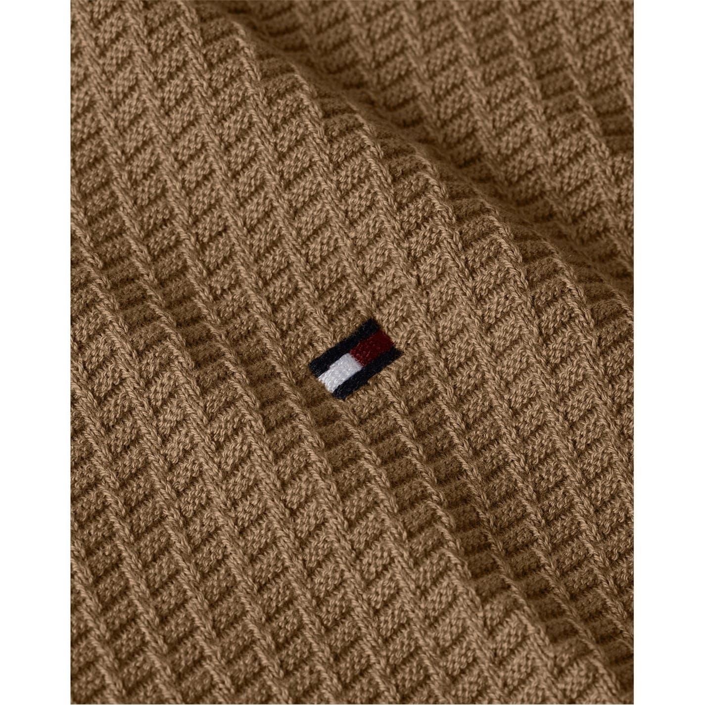 Tommy Hilfiger Crew Neck Ribbed Collar Long Sleeve Sweater