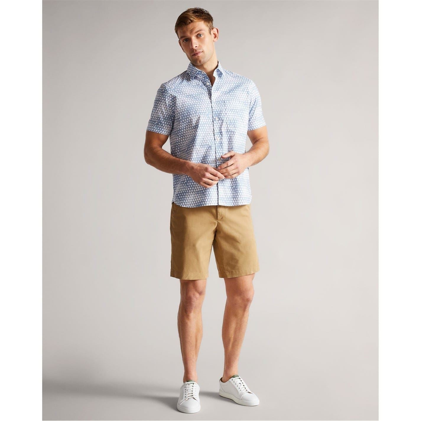 Ted Baker Solid Patterned Chino Shorts