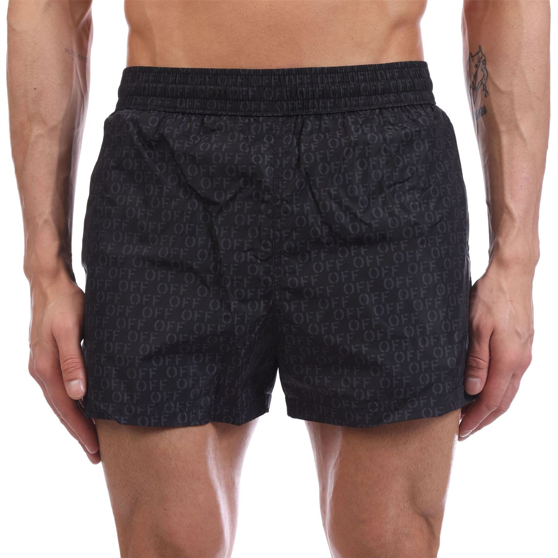 Off White Allover Swim Shorts