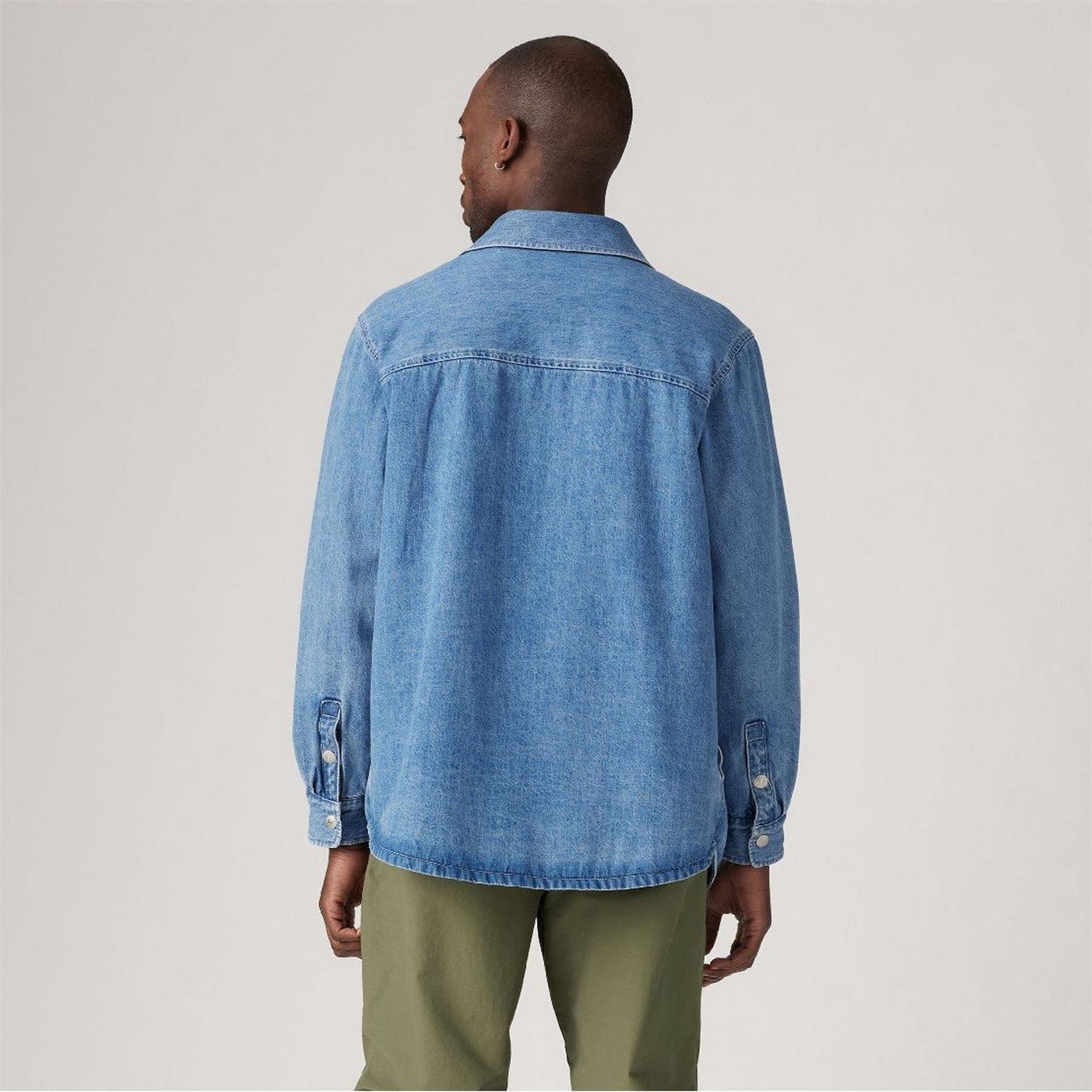 Levis Bryant Snap Button Solid Patterned Overshirt