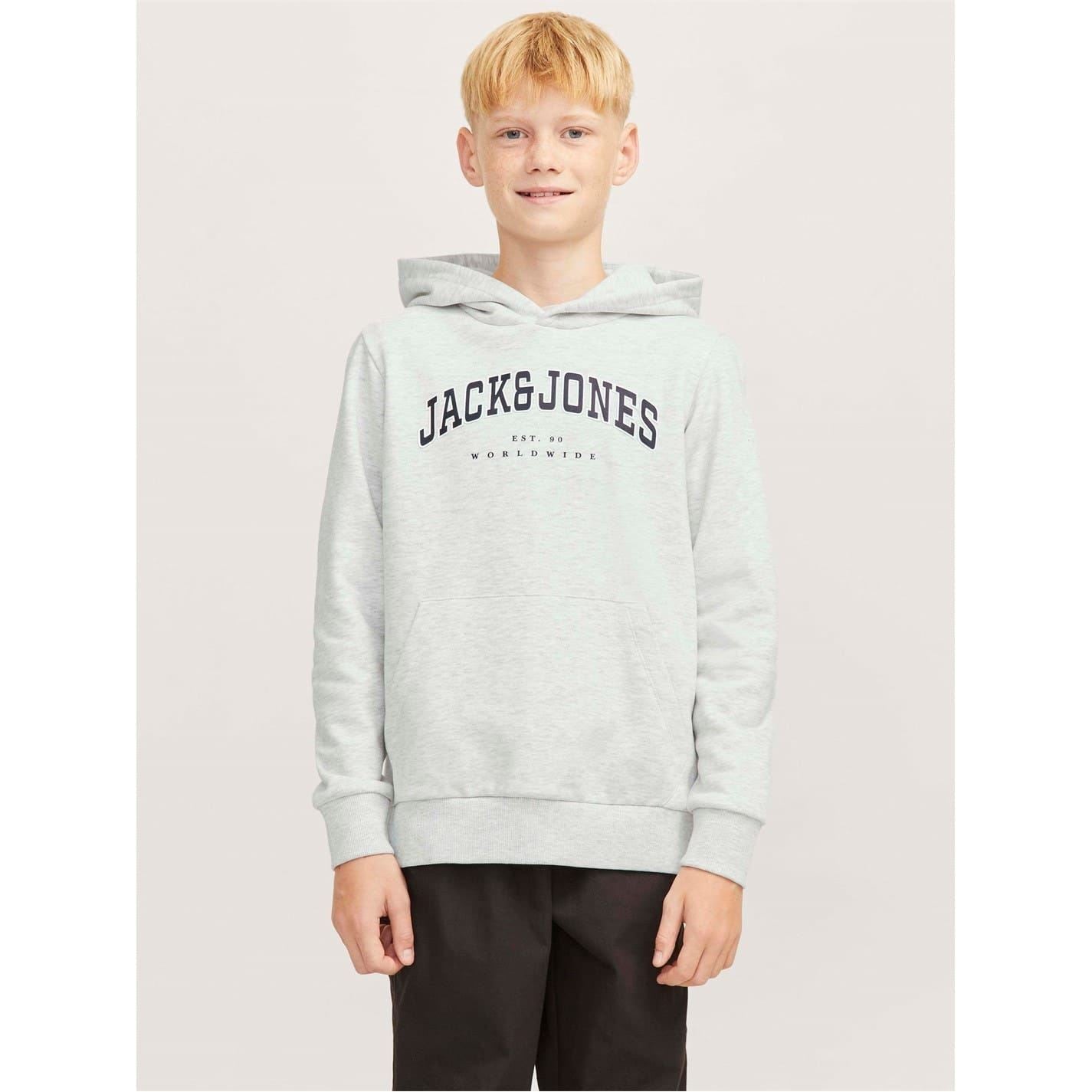 Jack and Jones Lettering Hooded Neck Long Sleeve Varsity Sweatshirt