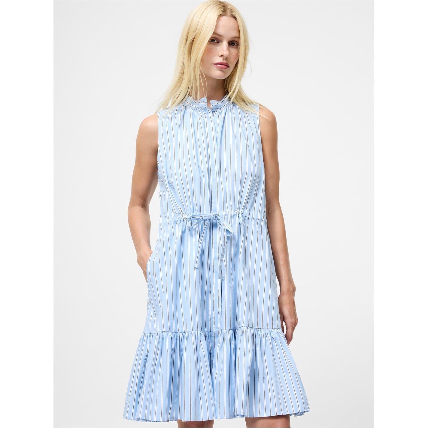 French Connection Era High Neck Knee Length Tiered Dress