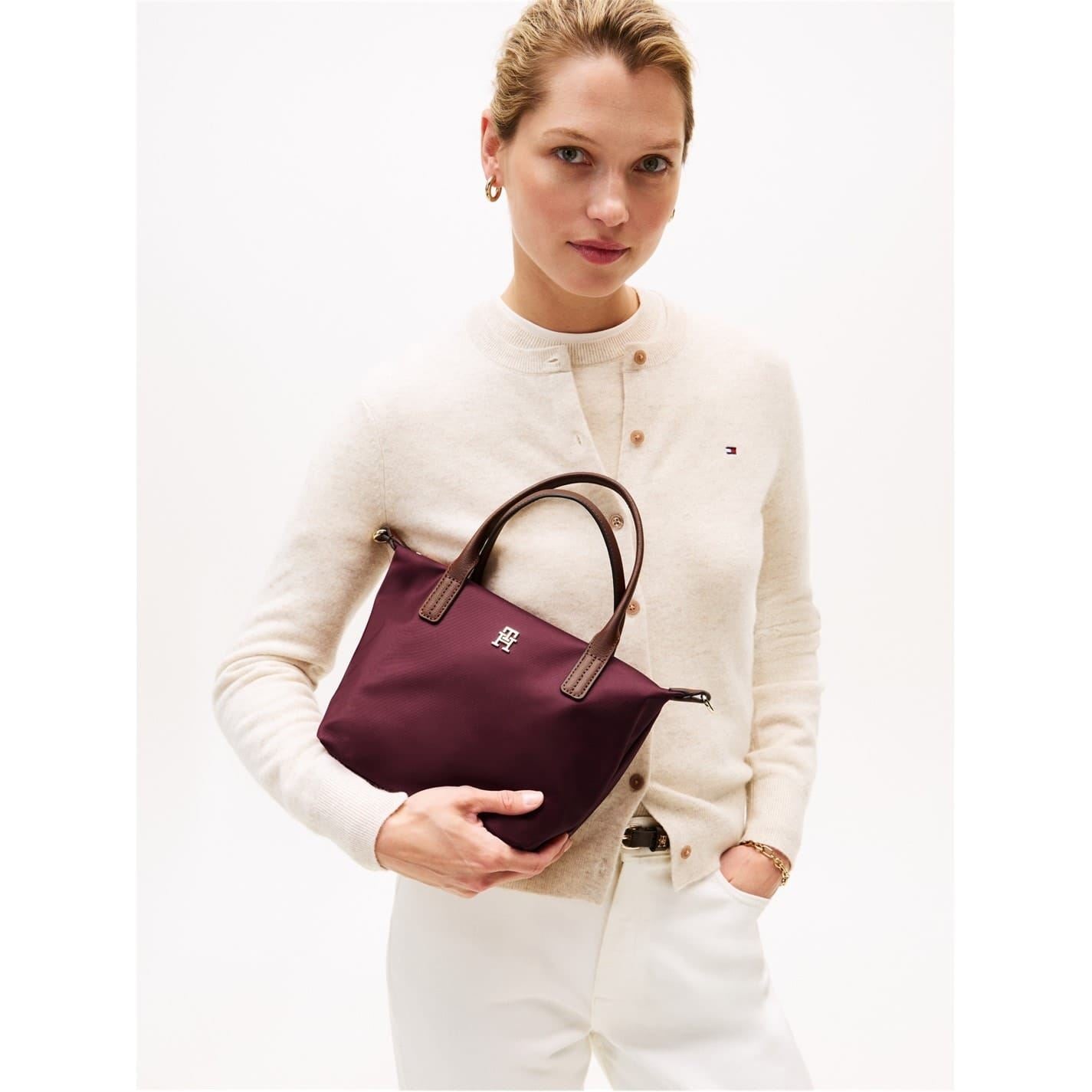 Tommy Hilfiger Popette Mini Trapezoid Tote with Gold Tone Hardware