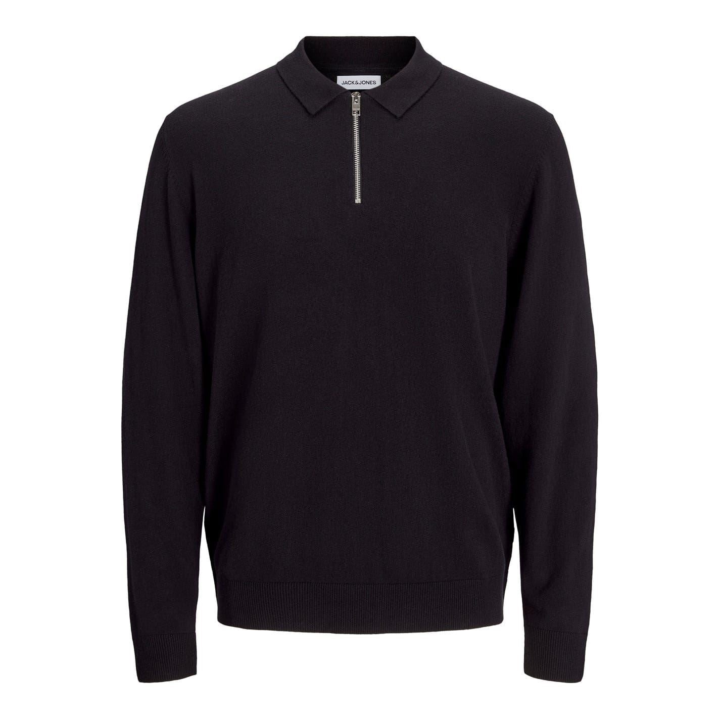 Jack and Jones Mens Emil Half Zip Knitted Polo