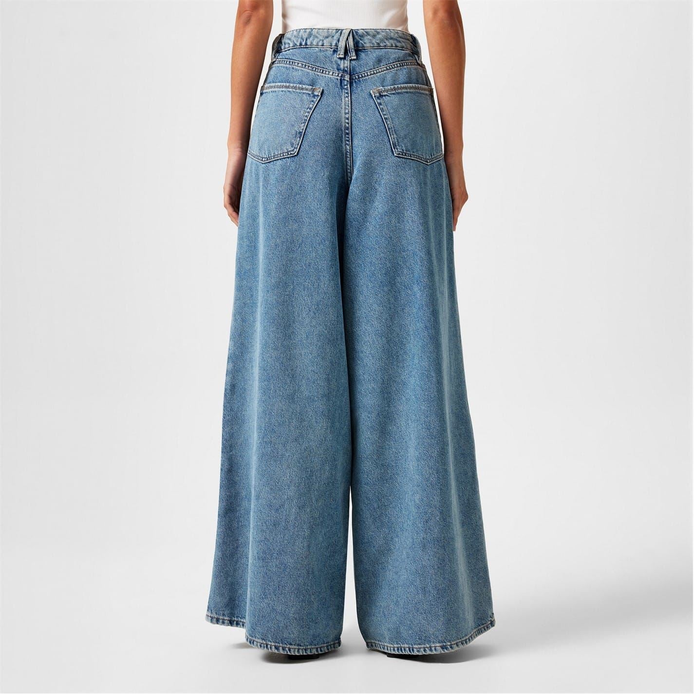 Good American Panelled Wide Leg Jeans