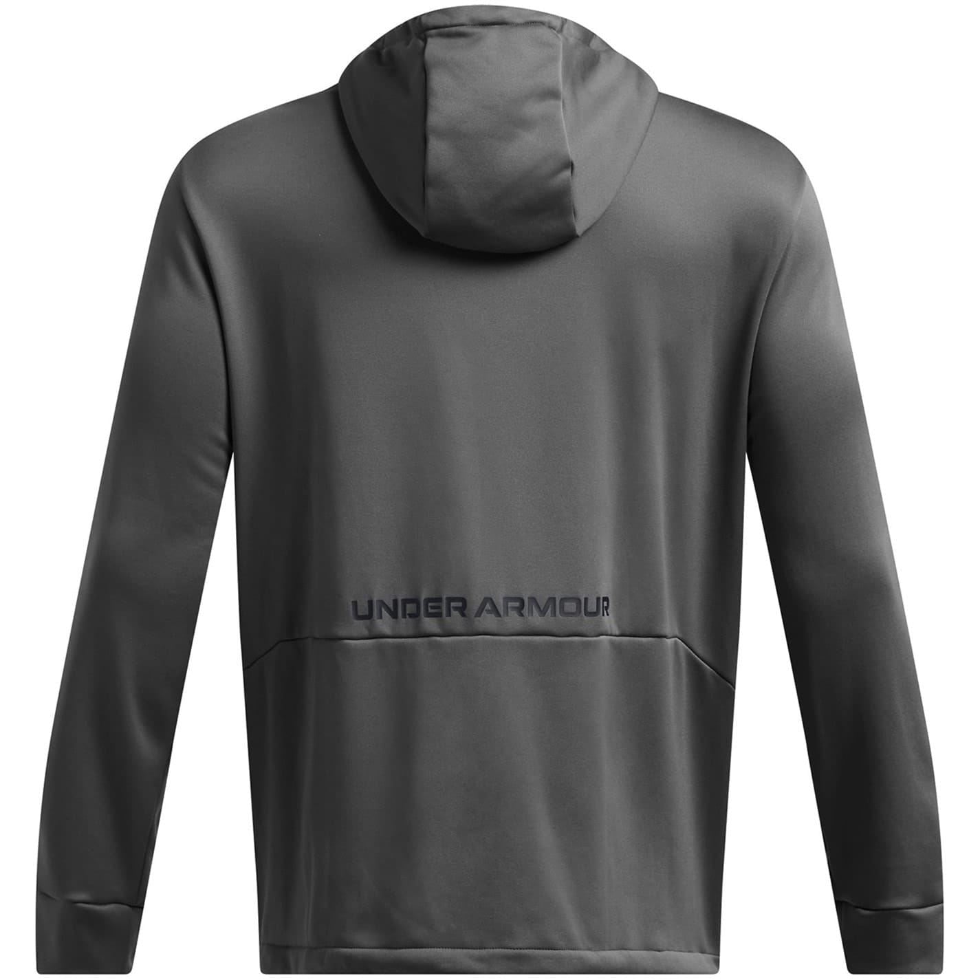 Under Armour Solid Patterned Hooded Neck Ribbed Cuff Fleece Jacket