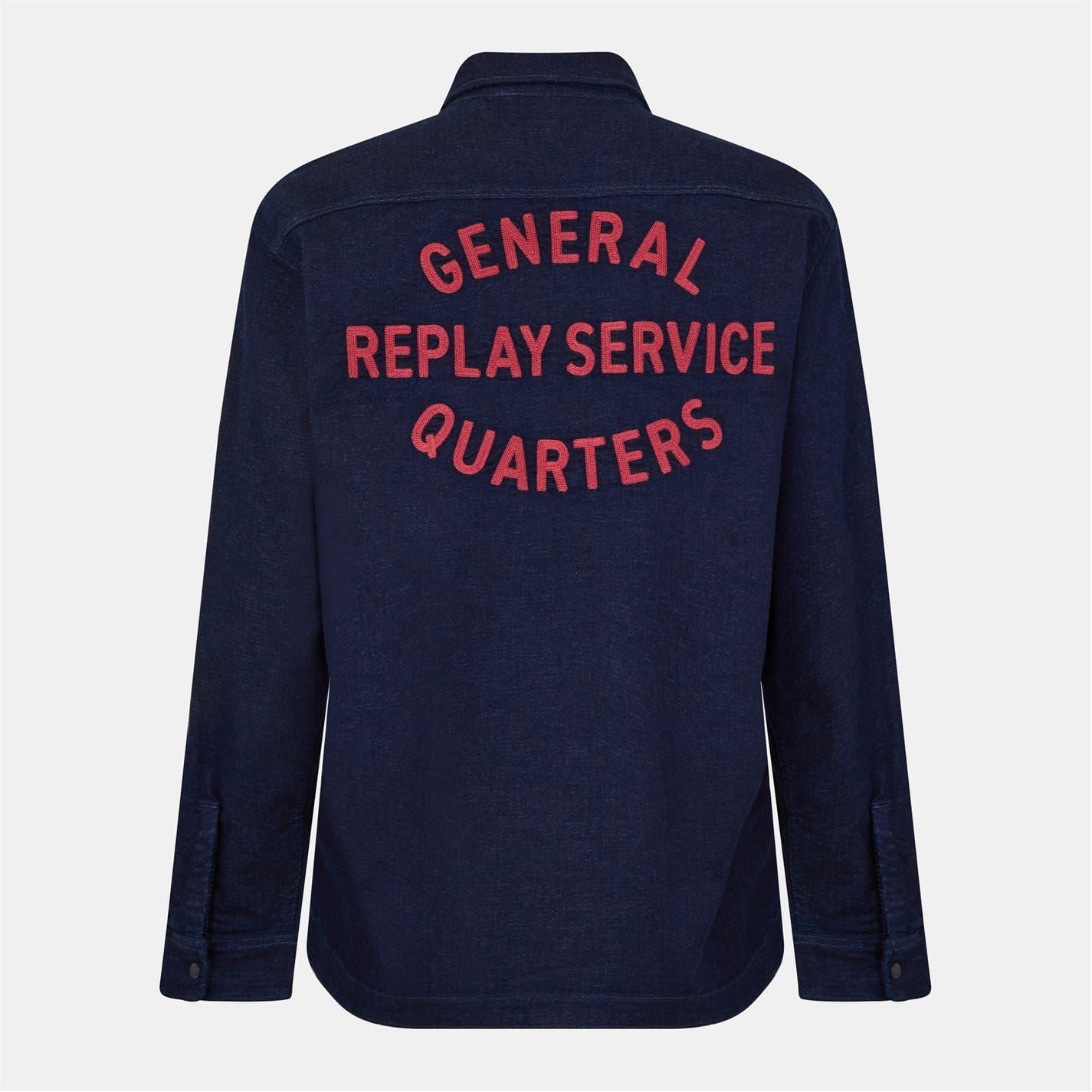 Replay Embroidered Lettering Overshirt